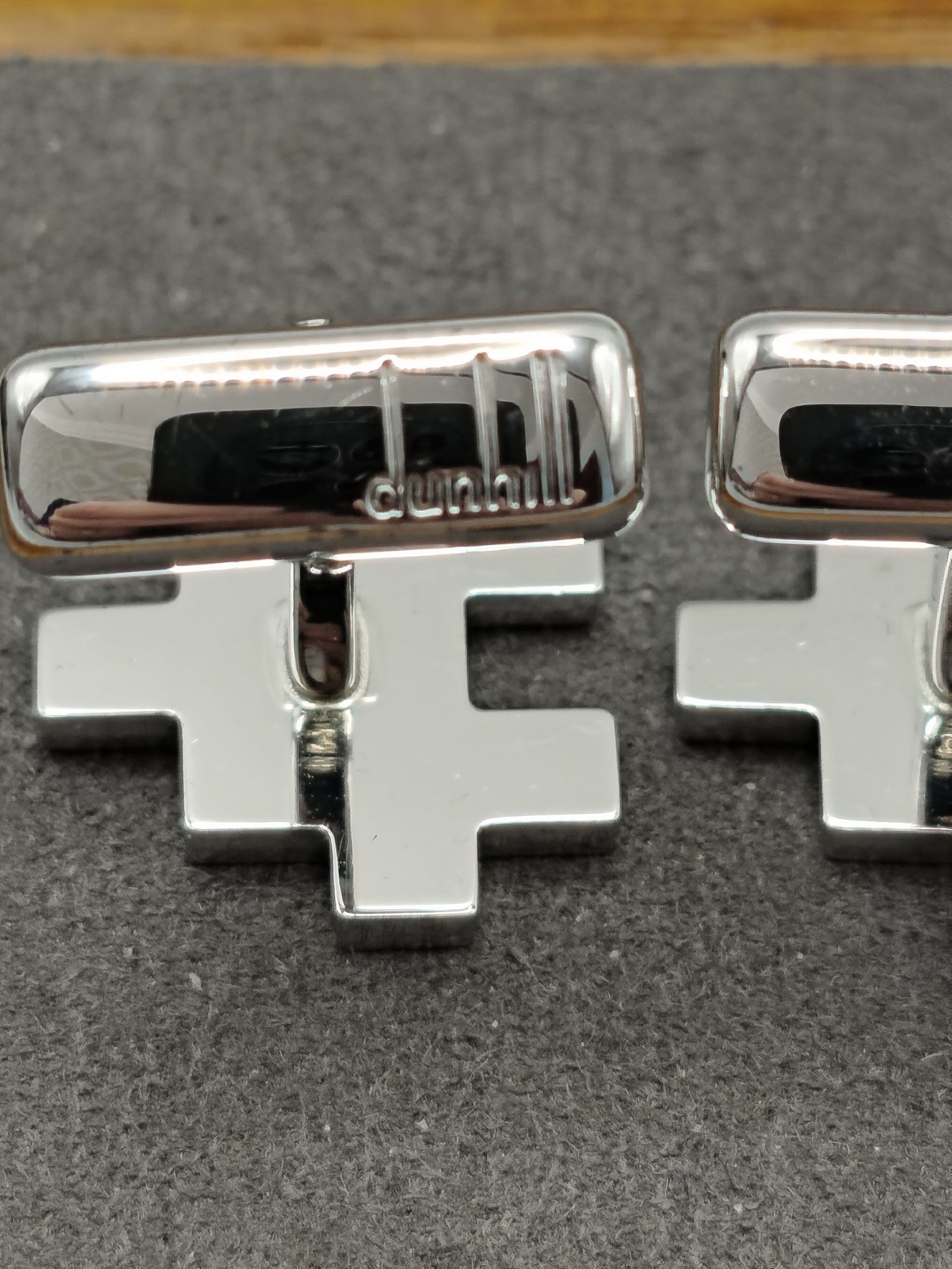 Dunhill Men Silver Puzzle Logo Cufflinks image 9