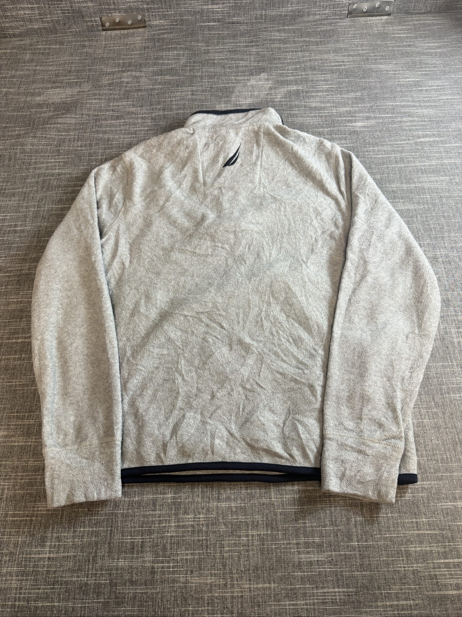 Nautica Men’s Light Grey Fleece Half Zip Jumper XS Warm Soft image 6