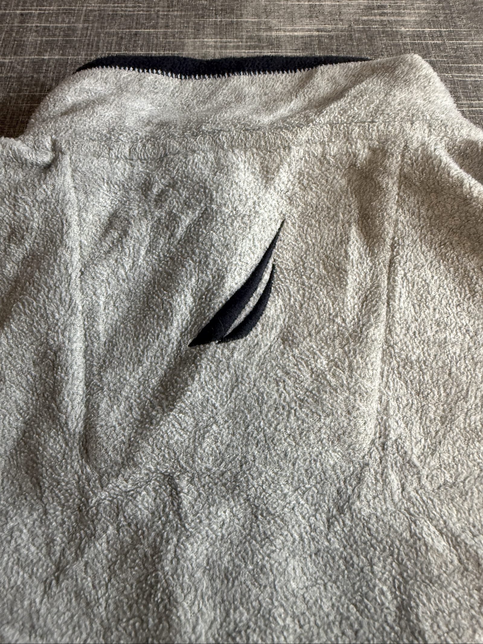 Nautica Men’s Light Grey Fleece Half Zip Jumper XS Warm Soft image 7