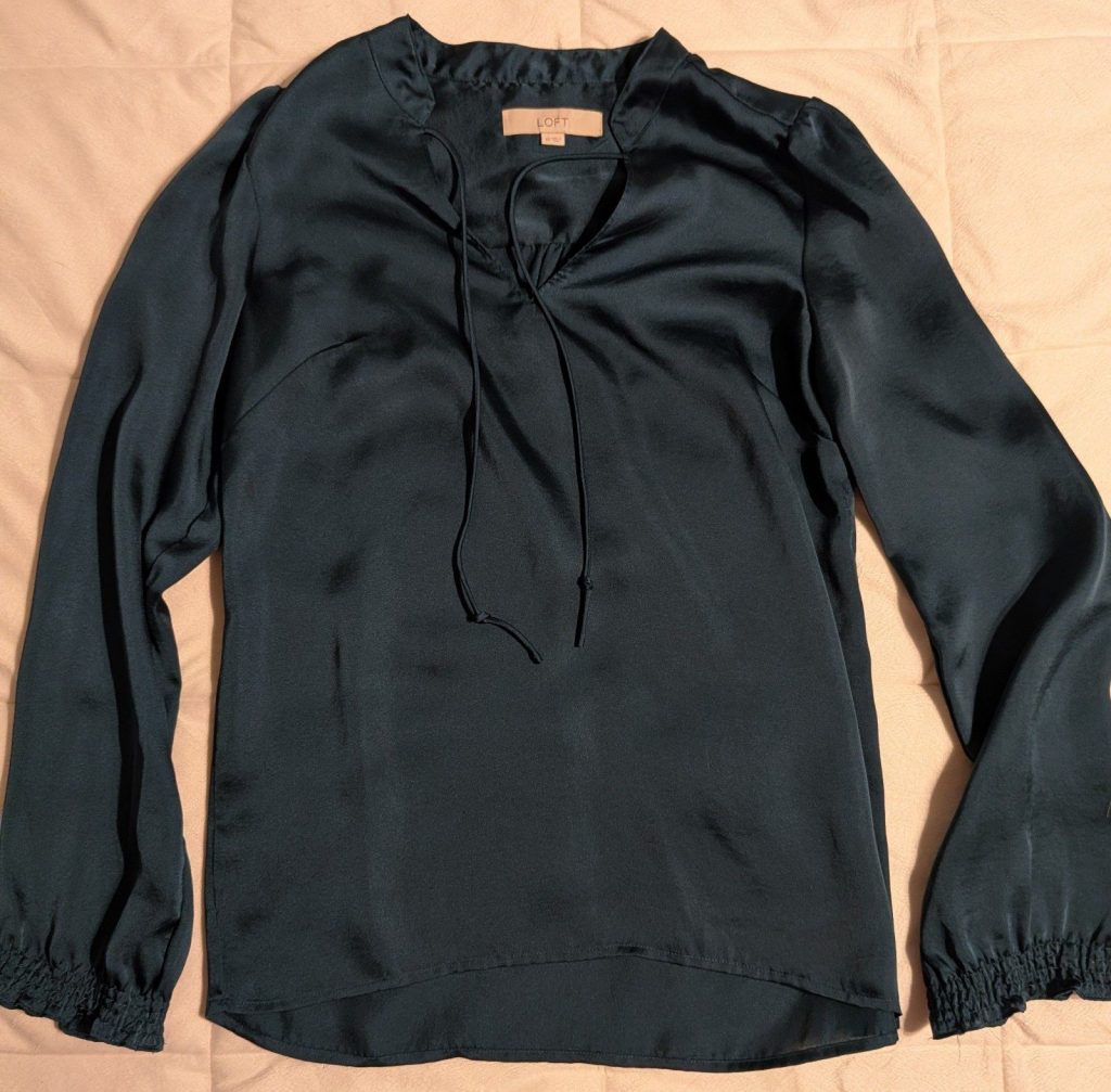 LOFT Women Black Polyester Long Sleeve Blouse XS