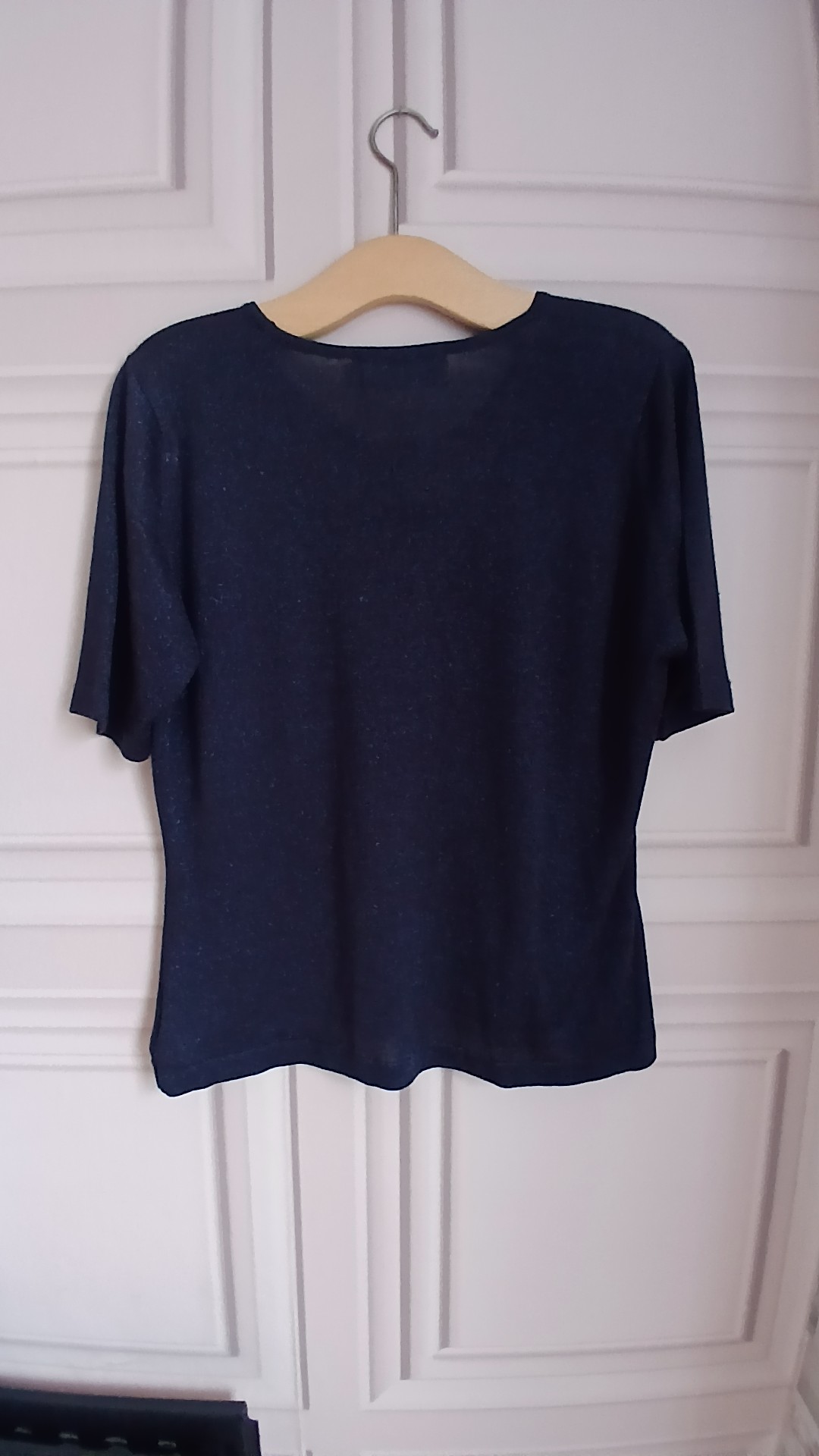 Compliments Women's Navy Glitter Short Sleeve Top/Jumper Size 18/20 image 3