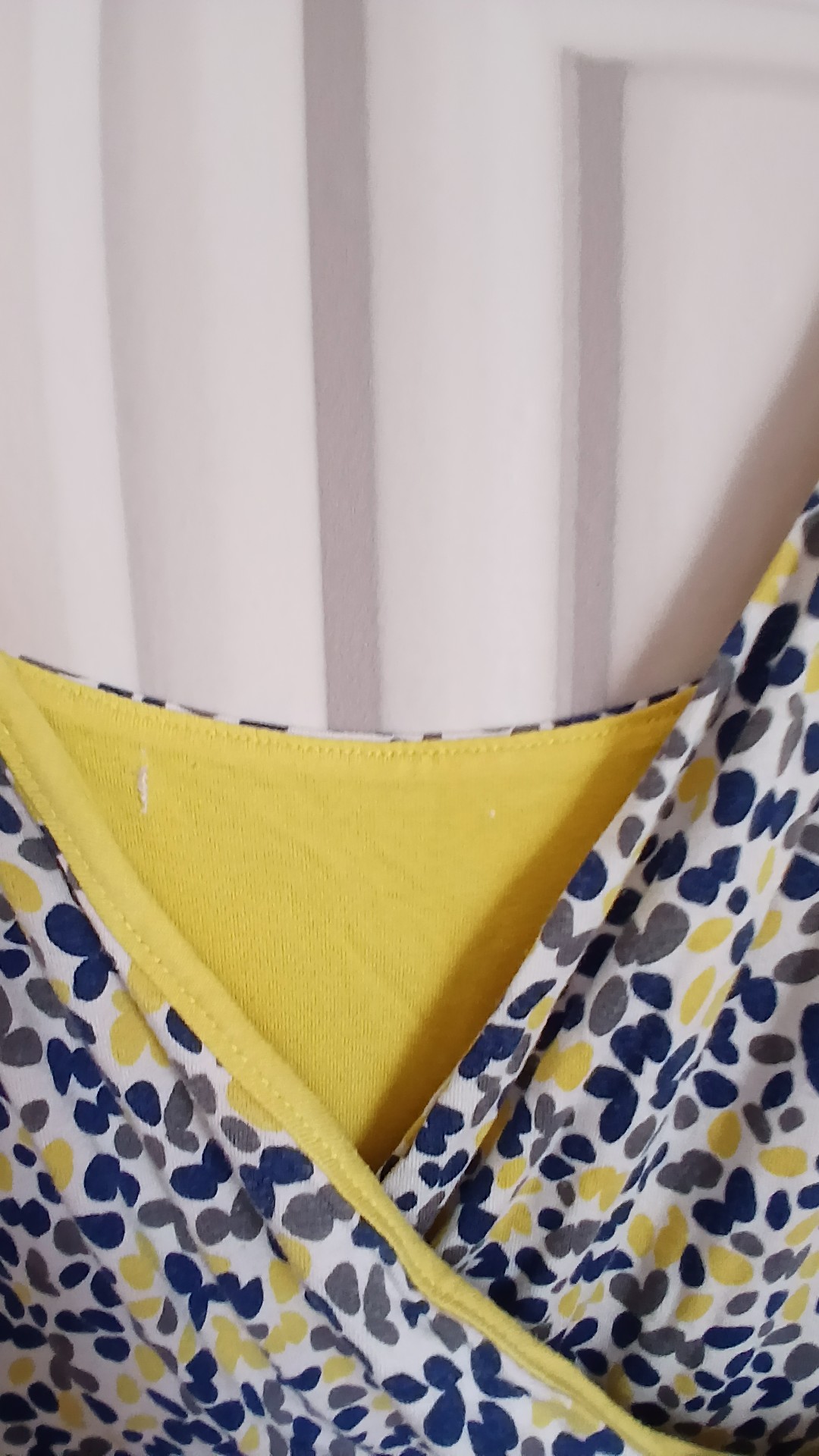 Yellow & Blue Patterned Women's Sleeveless V-Neck Dress Size 10 image 3