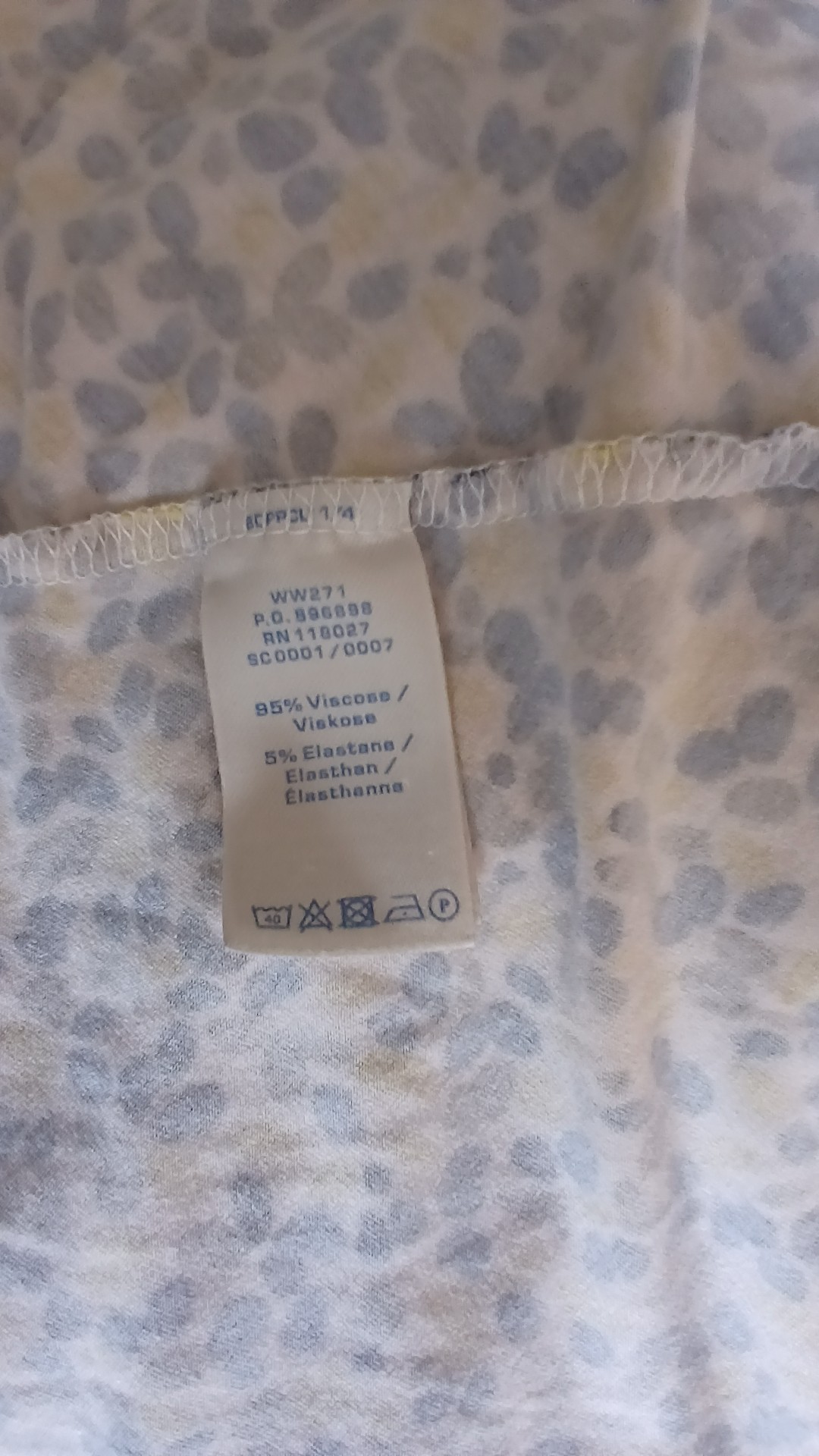 Yellow & Blue Patterned Women's Sleeveless V-Neck Dress Size 10 image 5