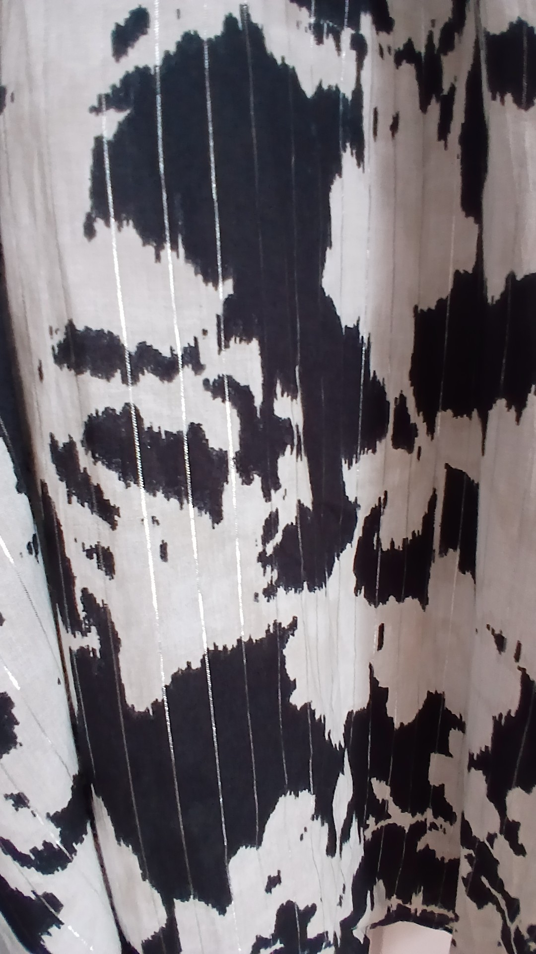 Black & White Print Long Sleeve Blouse UK 20 Silver Stripes image 3