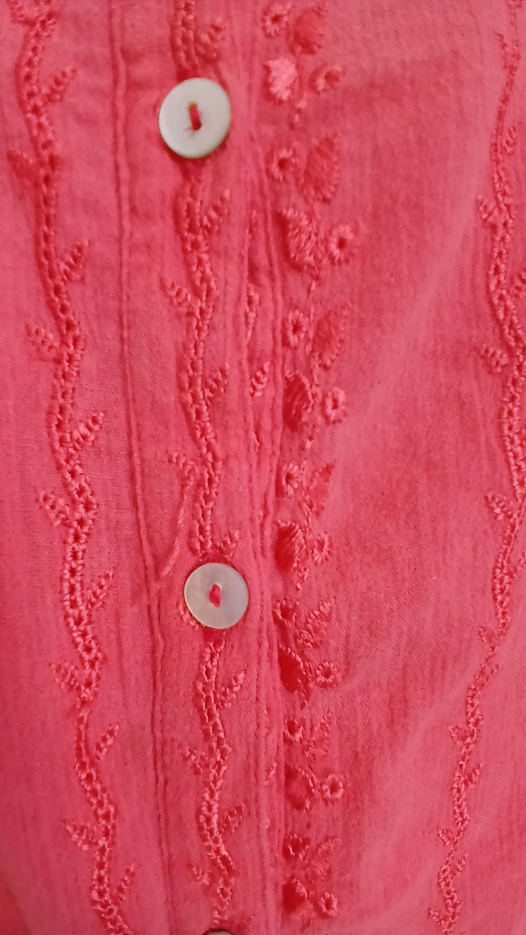 Coral Embroidered Sleeveless Button Top Size 20 image 3