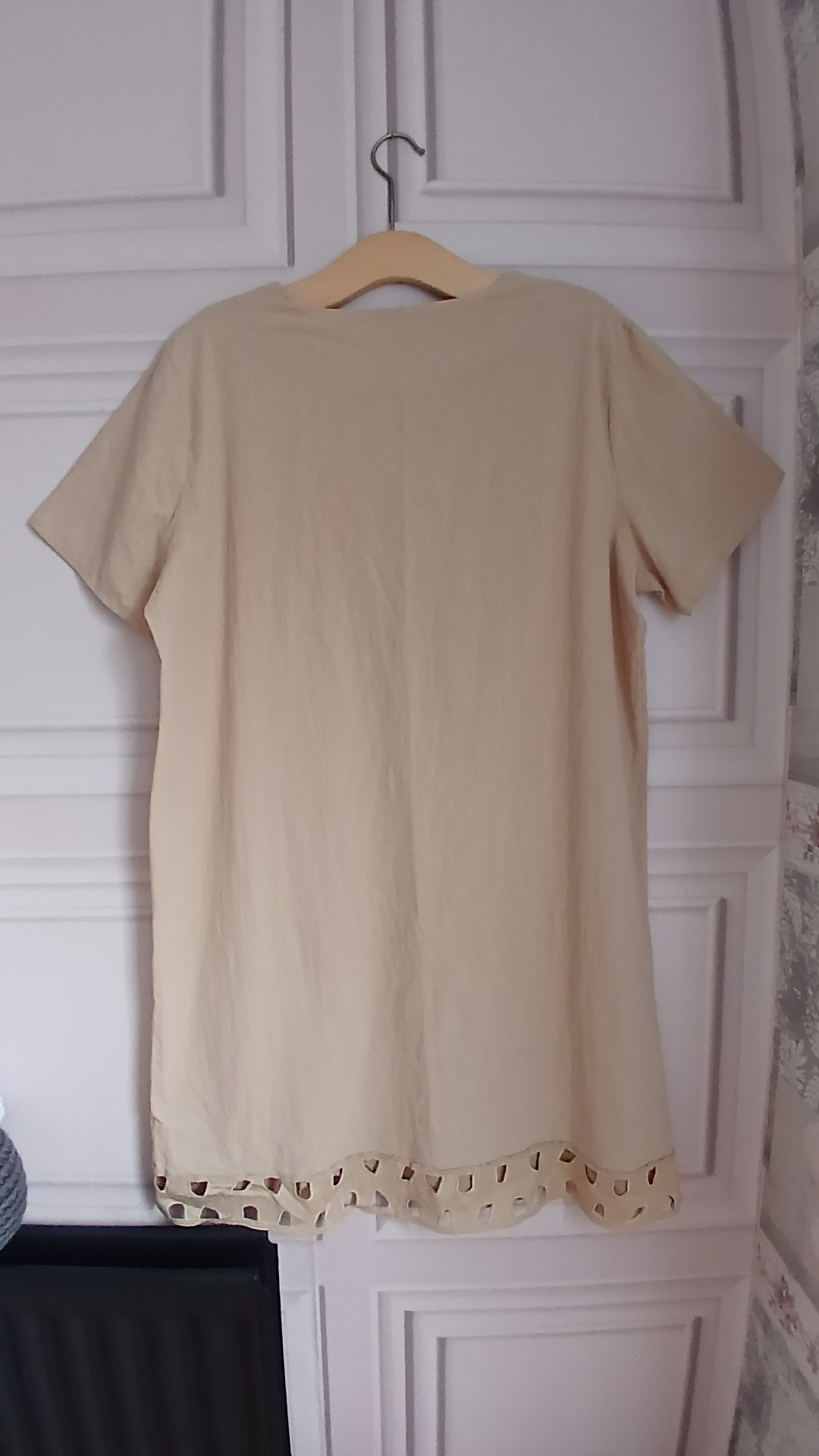 Misslook Beige Women's V-Neck Tunic Dress 3XL Cutout Hem image 4