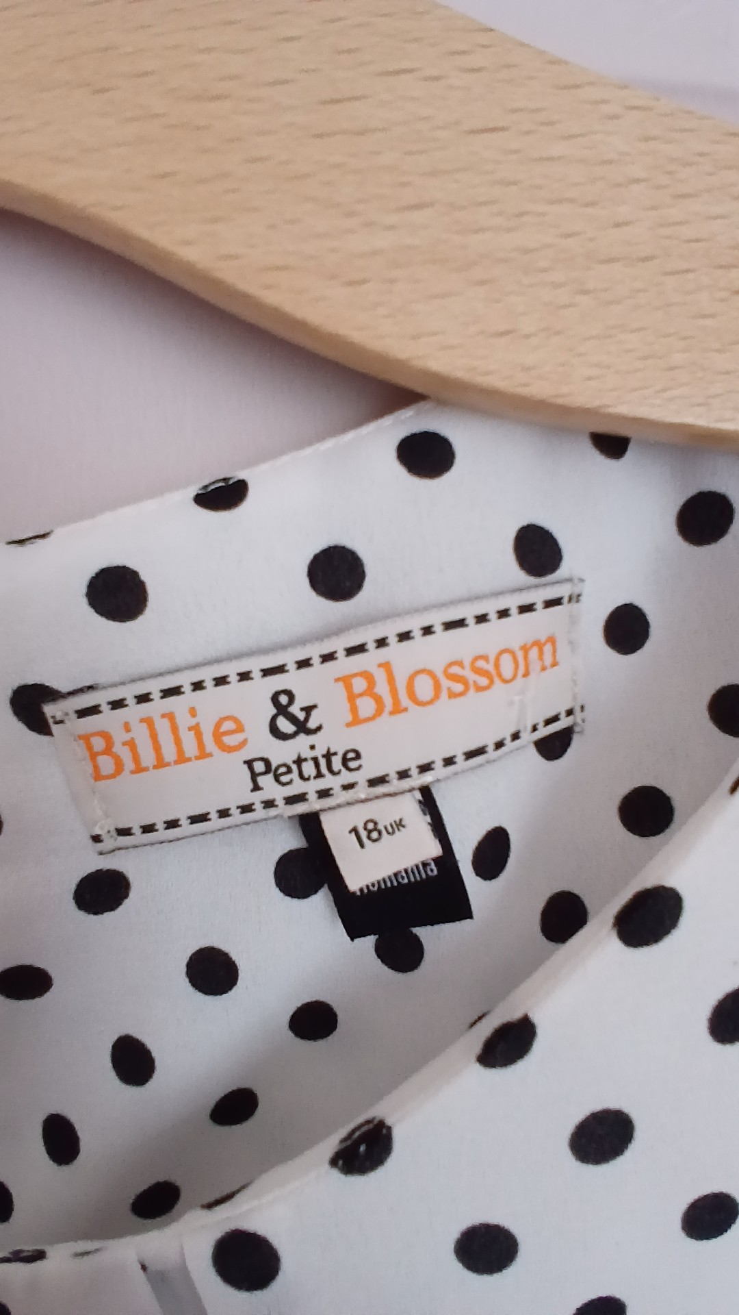 Billie & Blossom Women's White & Black Polka Dot Petite Blouse UK 18 image 2