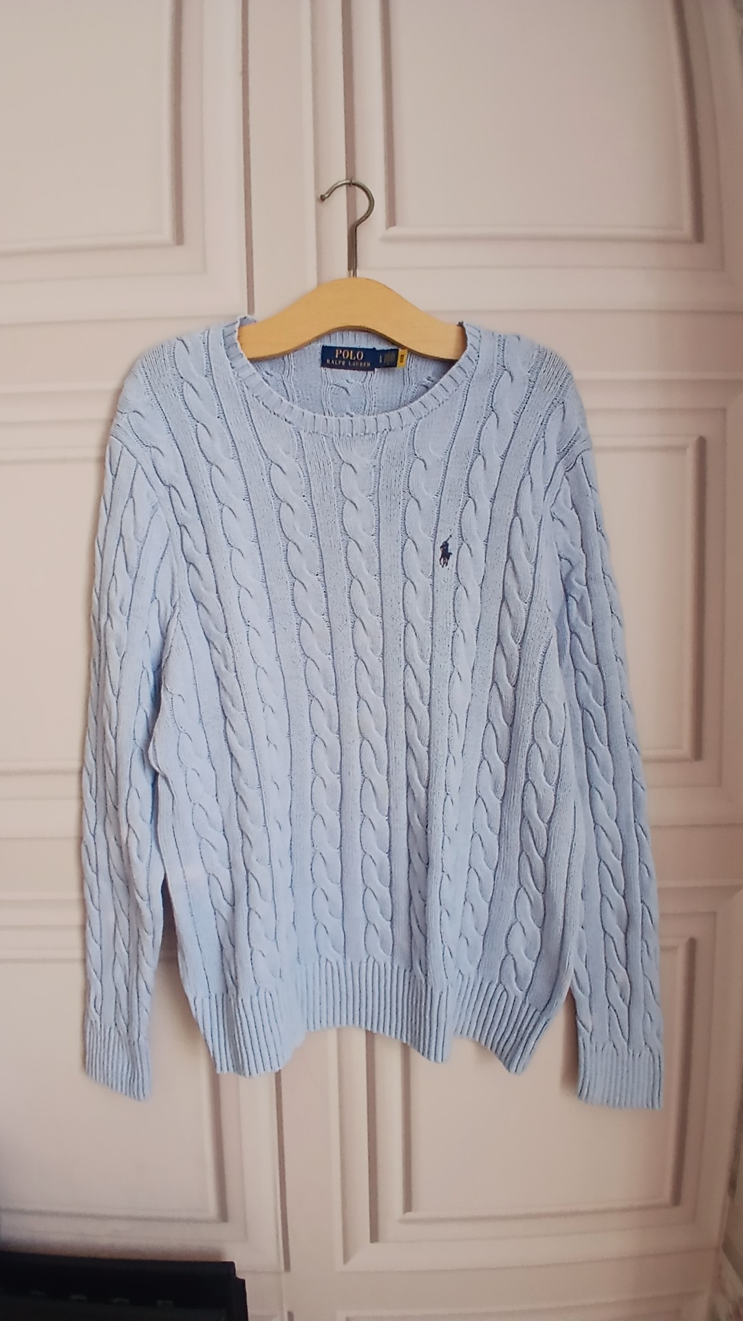 Polo Ralph Lauren Light Blue Cable Knit Jumper Large