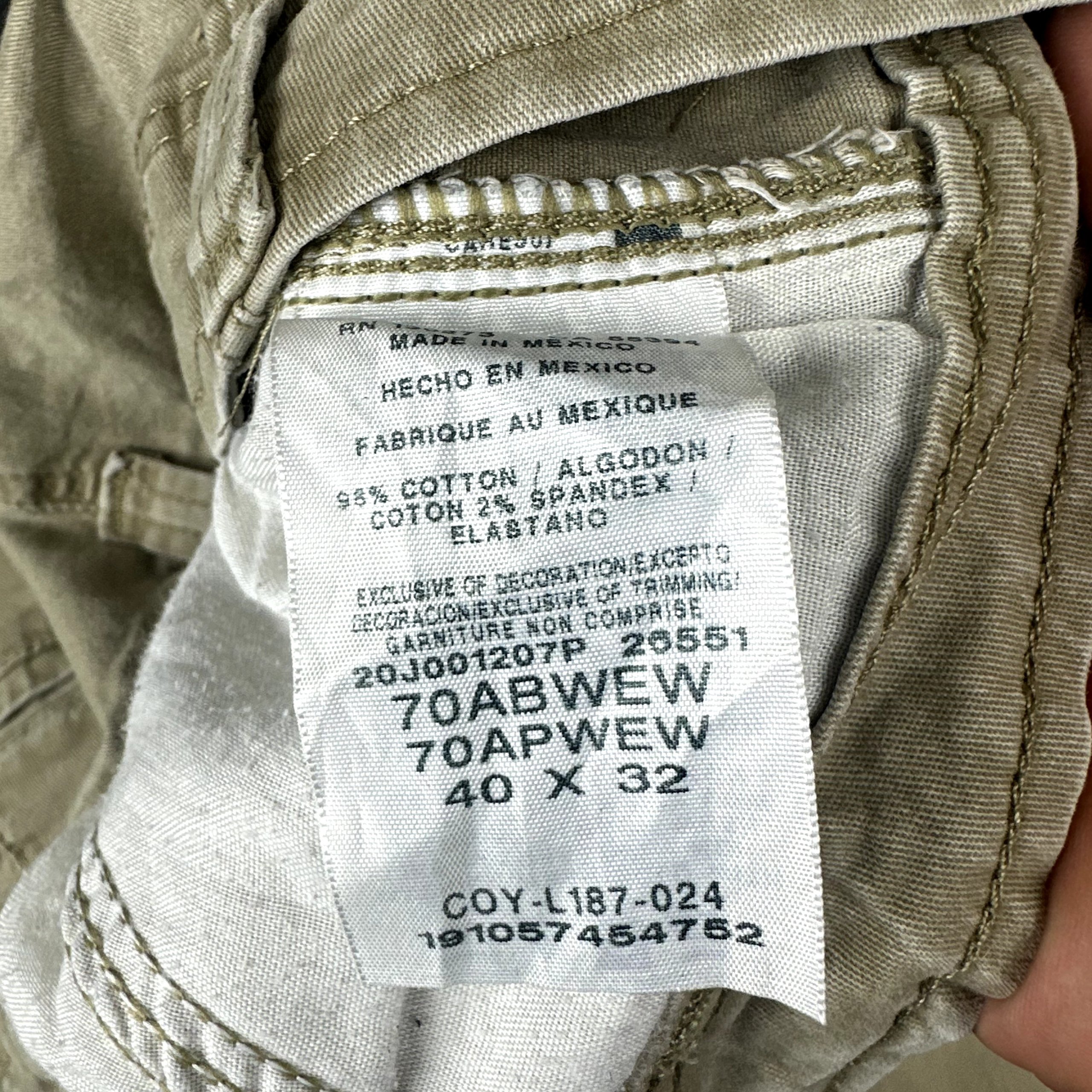 Wrangler Men's Cargo Pants - Size 40x32 Beige Khaki Relaxed Fit Workwear image 4