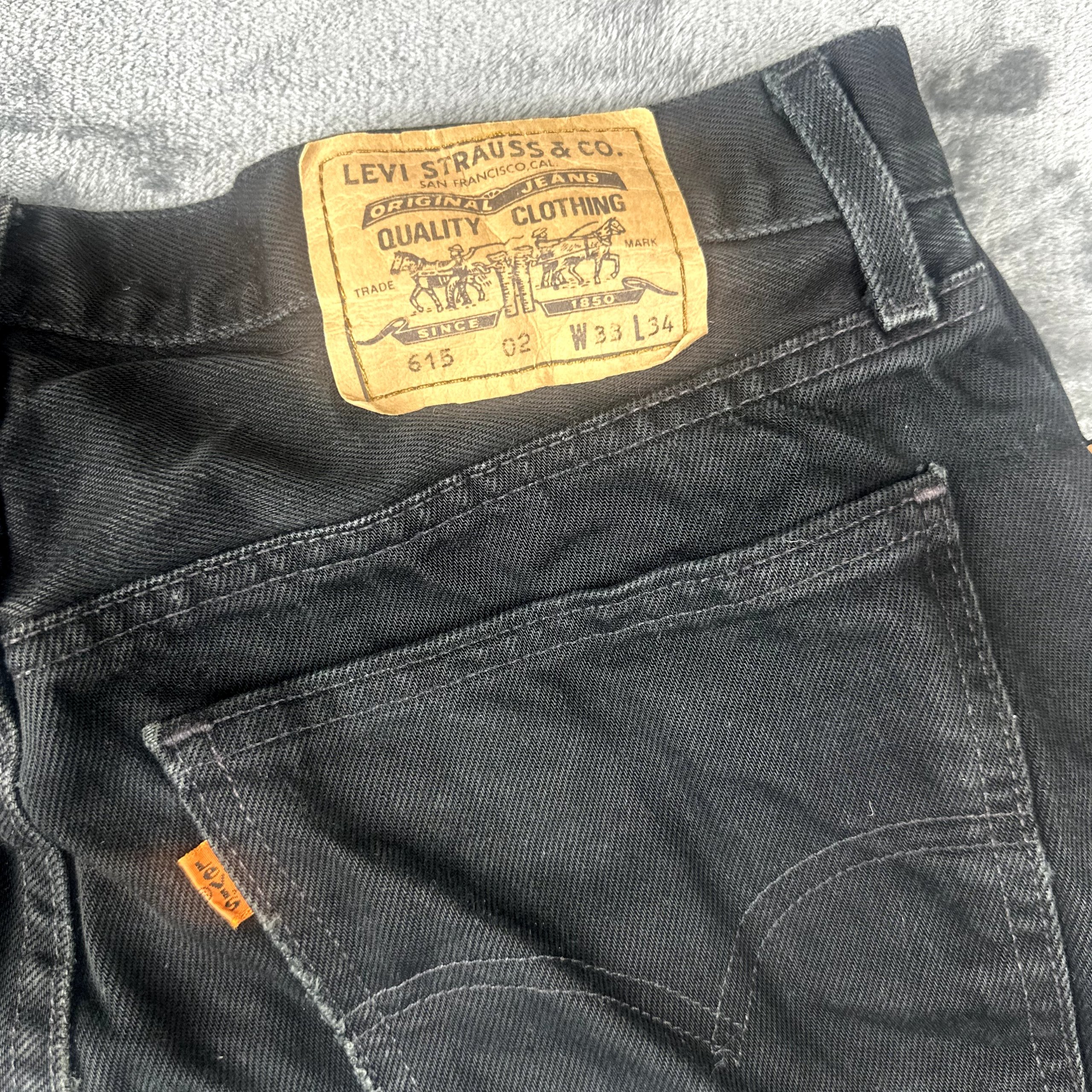 Vintage 90s Levi's 615 Orange Tab Black Straight Leg Jeans W33 L32 image 6