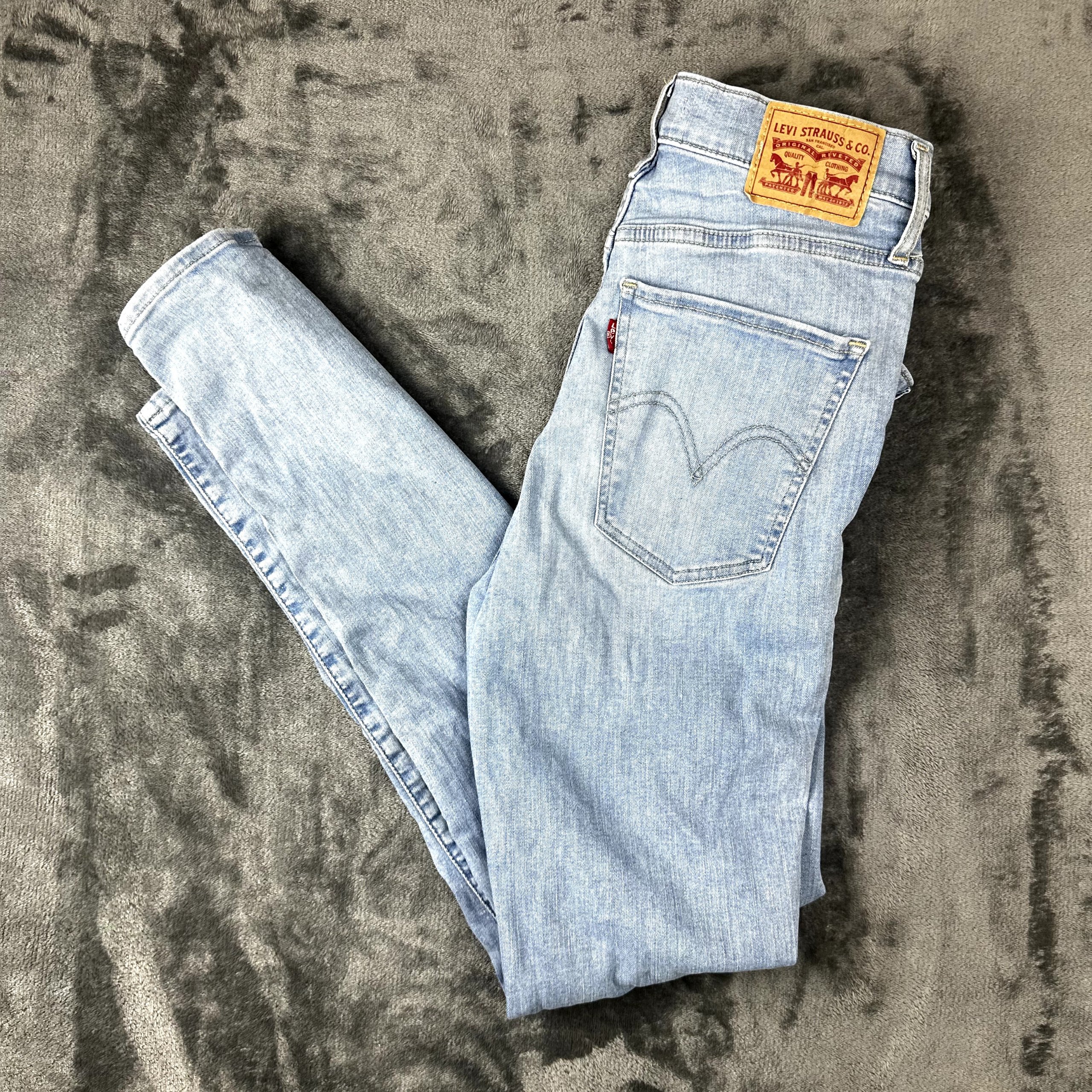 Levi's Mile High Super Skinny Jeans W29 L28 Light Wash Blue High Waisted