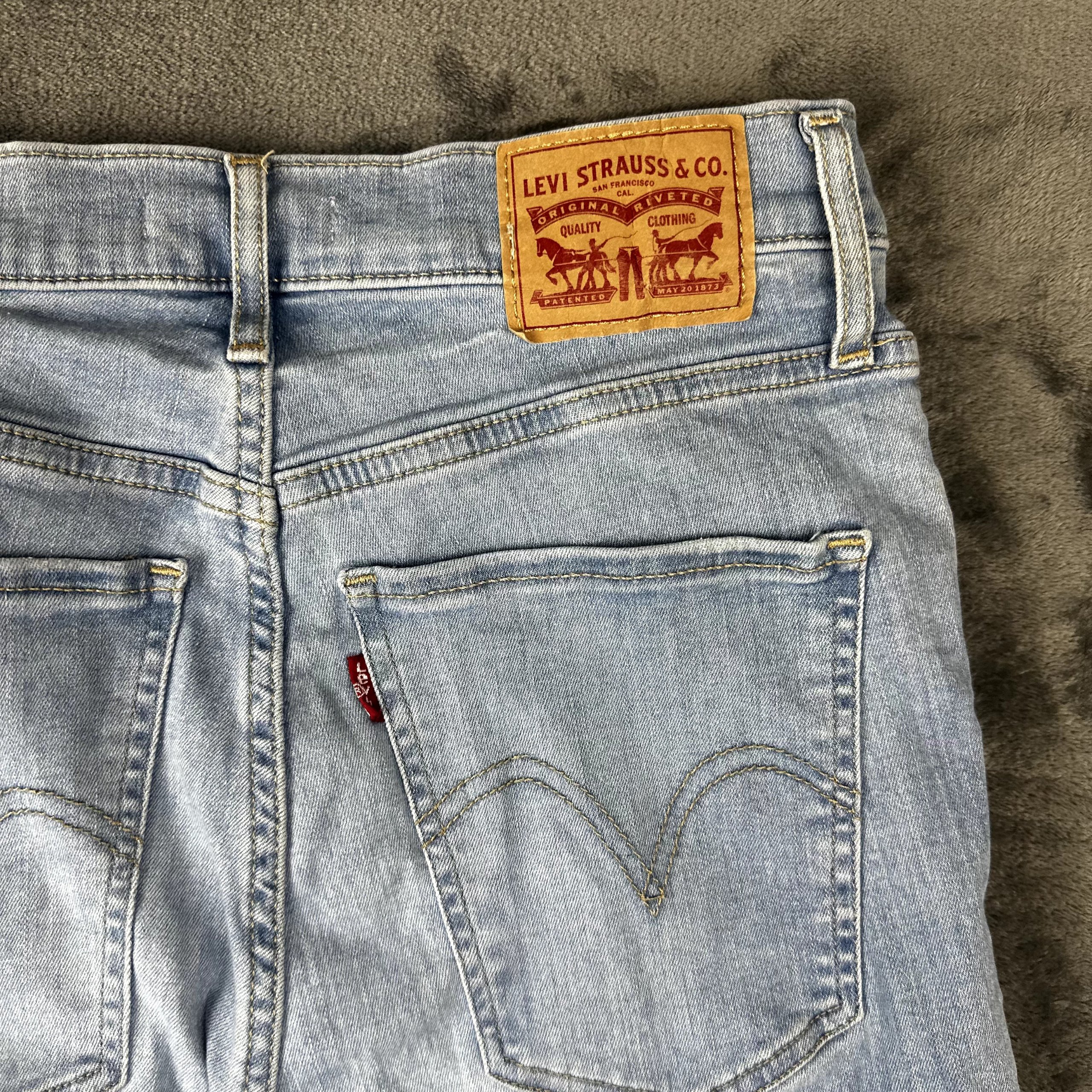 Levi's Mile High Super Skinny Jeans W29 L28 Light Wash Blue High Waisted image 2