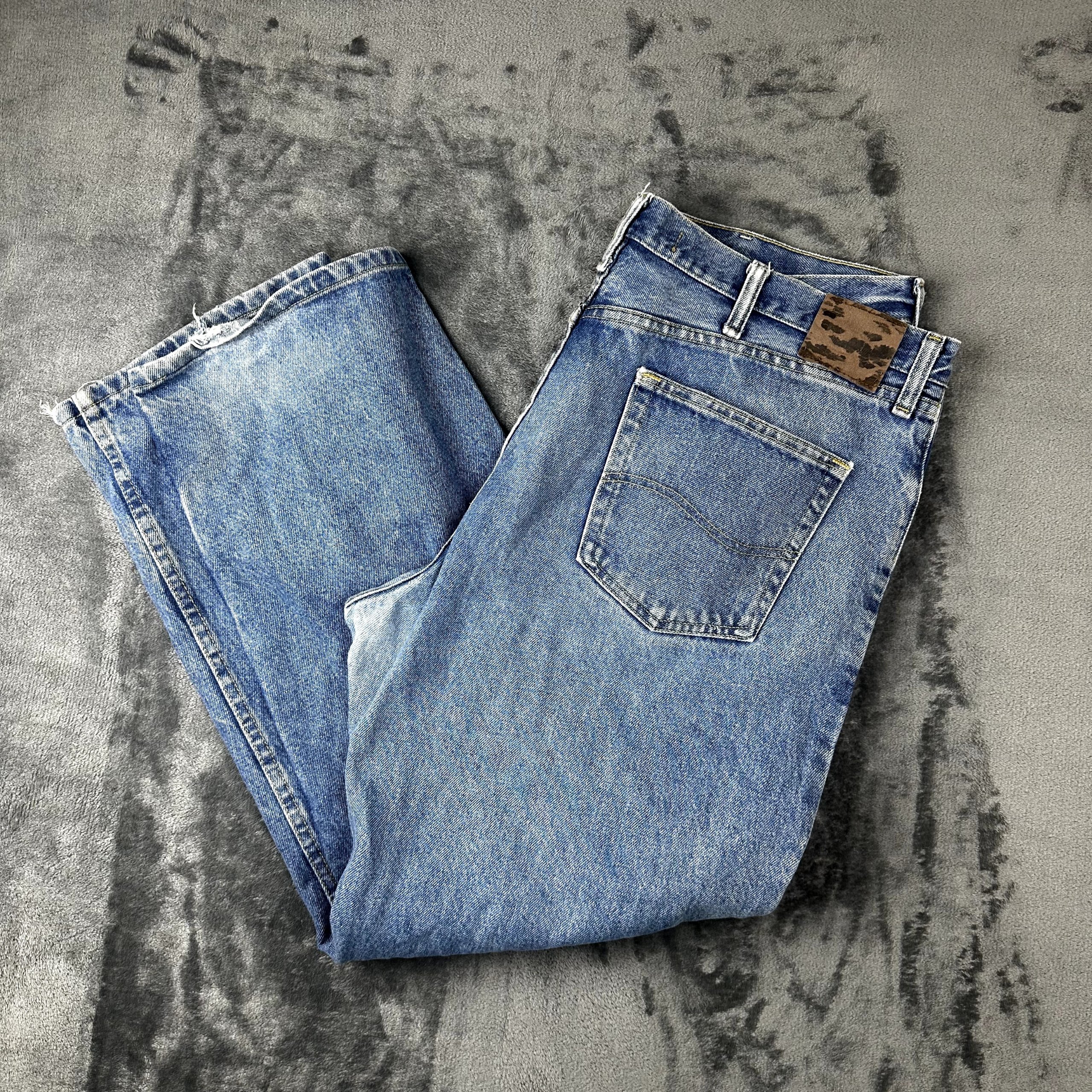 Lee Men’s Blue Relaxed Fit Straight Leg Jeans W40 L27 Mid Wash