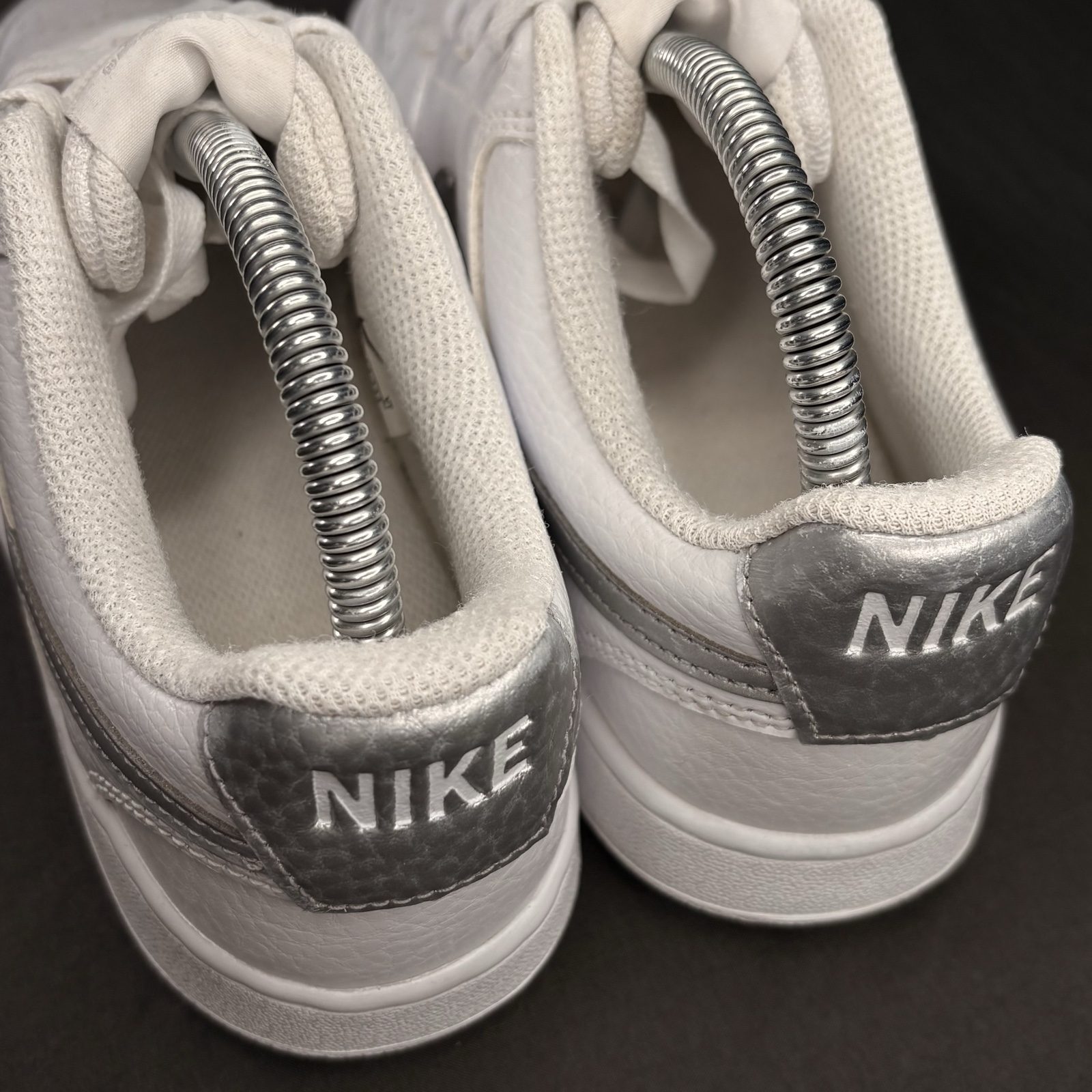 Nike White & Silver Court Vision Low Sneakers image 2