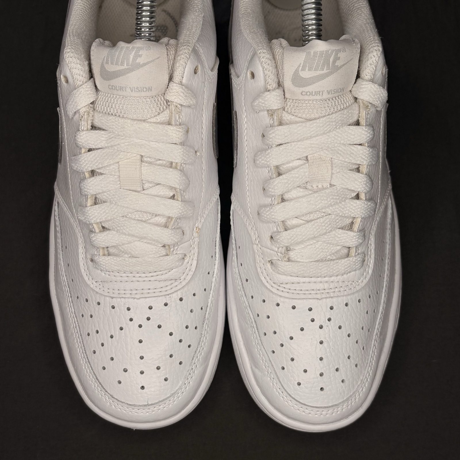 Nike White & Silver Court Vision Low Sneakers image 3