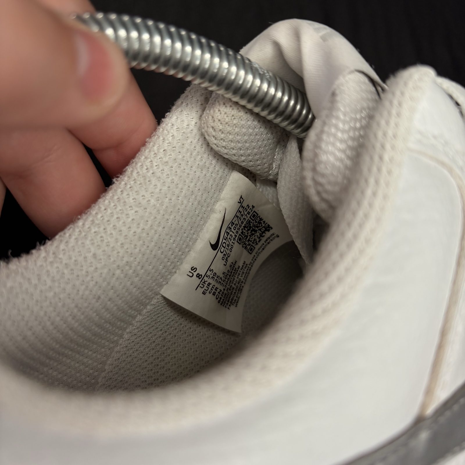 Nike White & Silver Court Vision Low Sneakers image 9