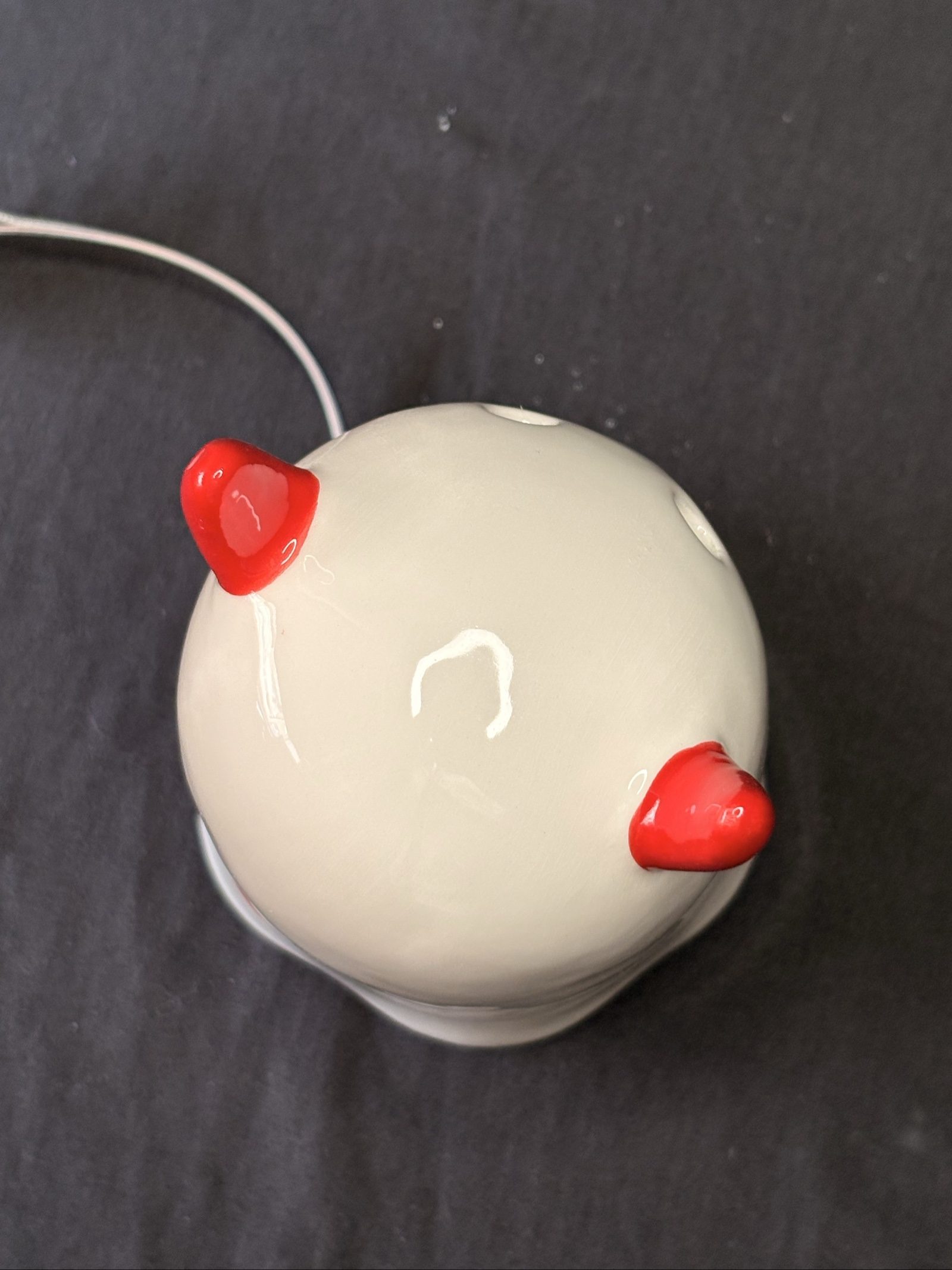White & Red Ceramic Devil Night Light image 5