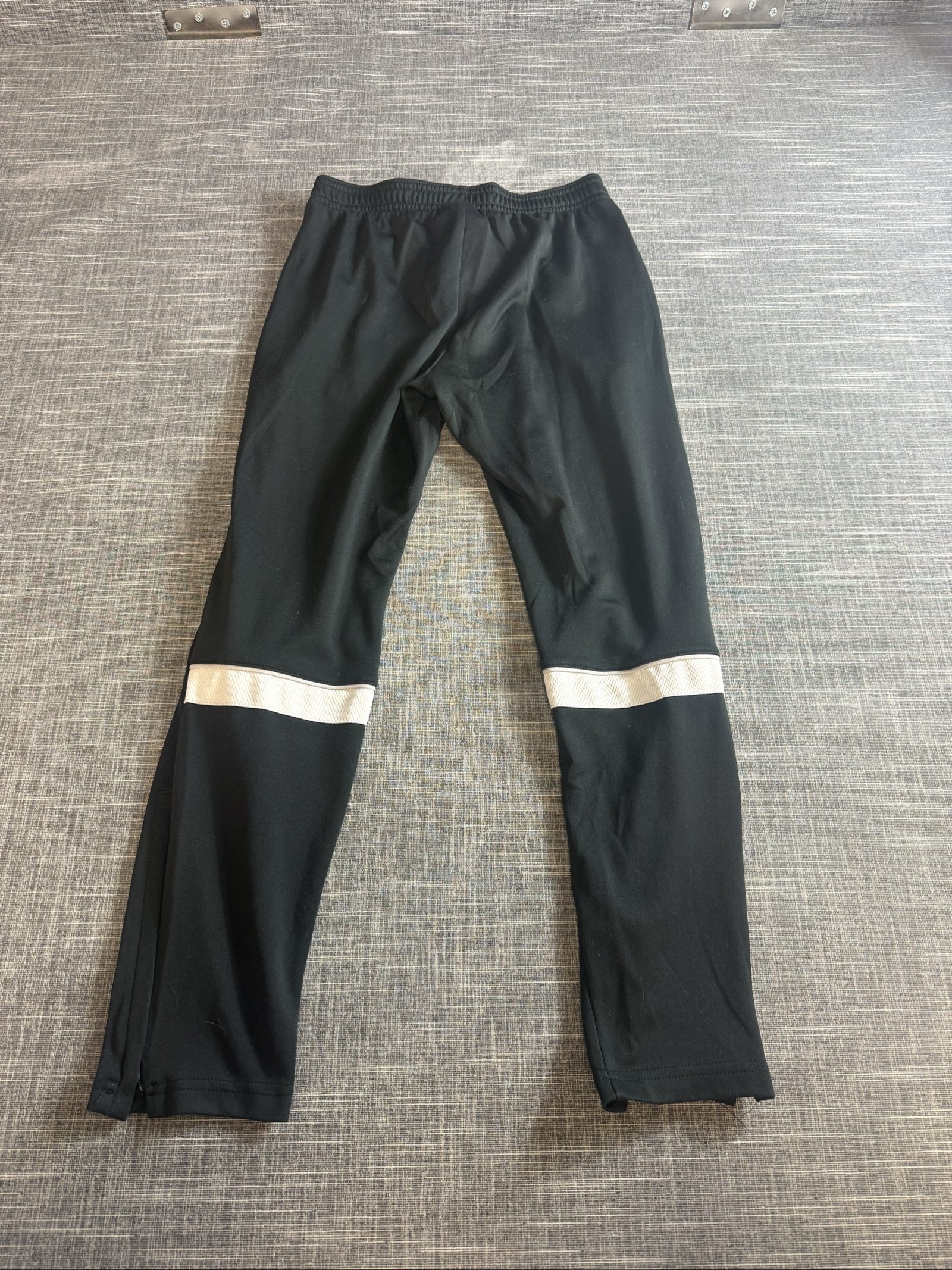 Nike Men's Black Track Pants with White Logo Elastic Waistband image 7