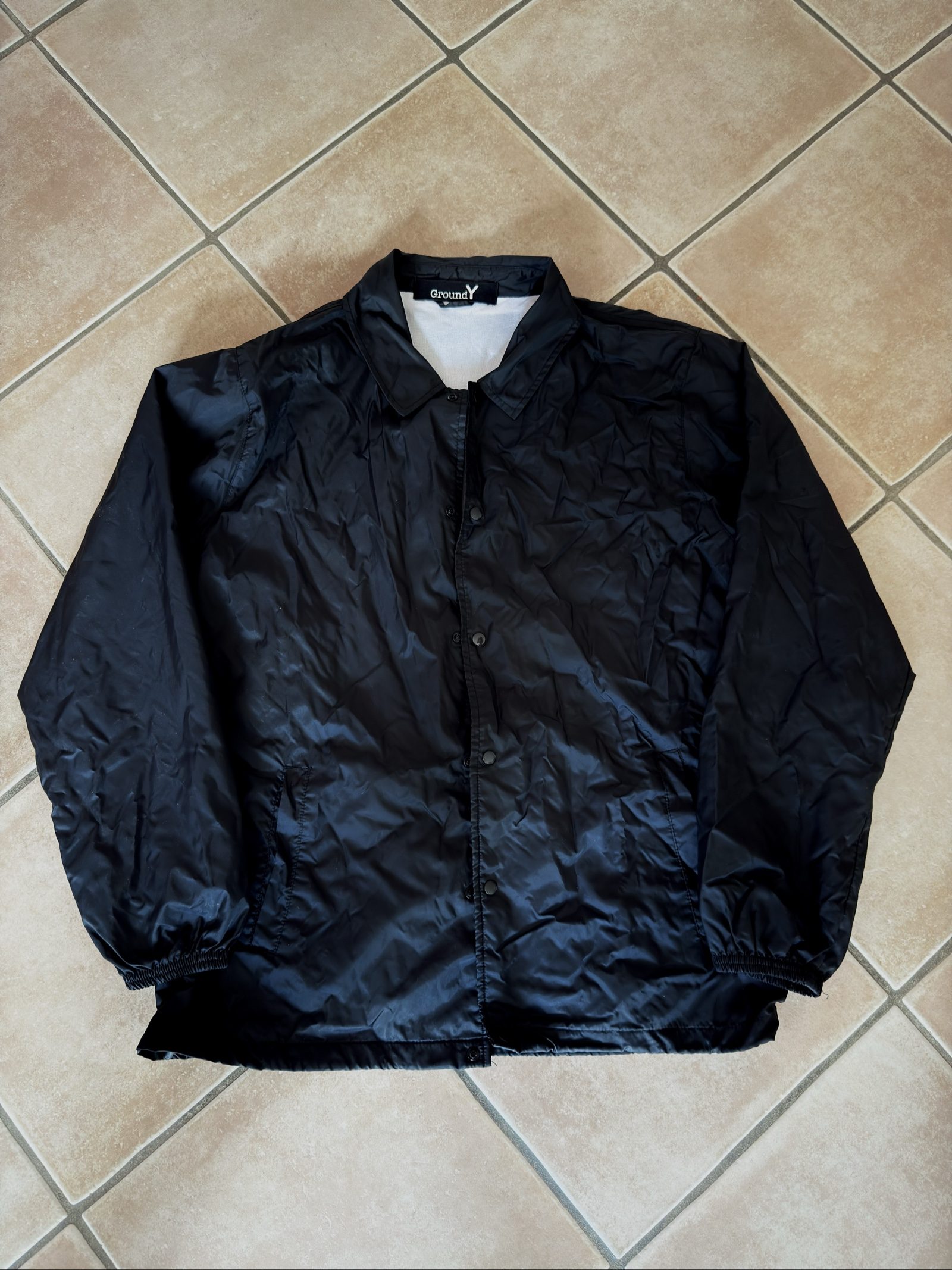 Ground Y Black Nylon Coach Jacket Large Logo Large image 6
