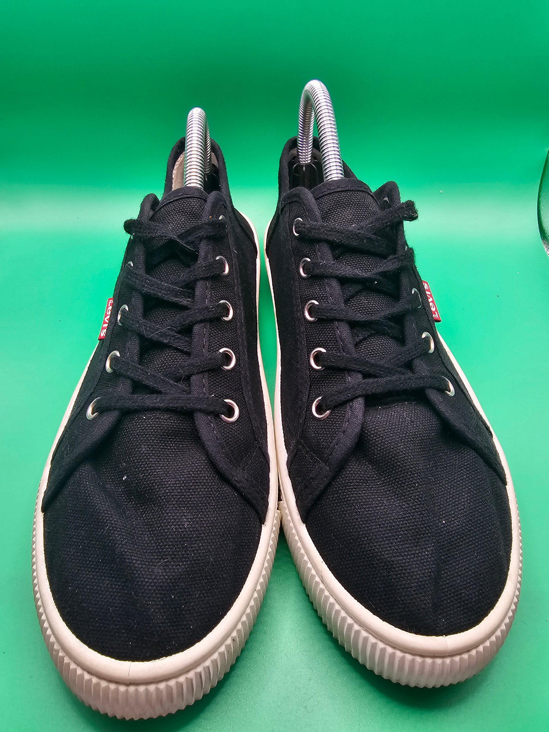 Levi's Men's Black Canvas Sneakers UK Sixe 7 White Sole image 2