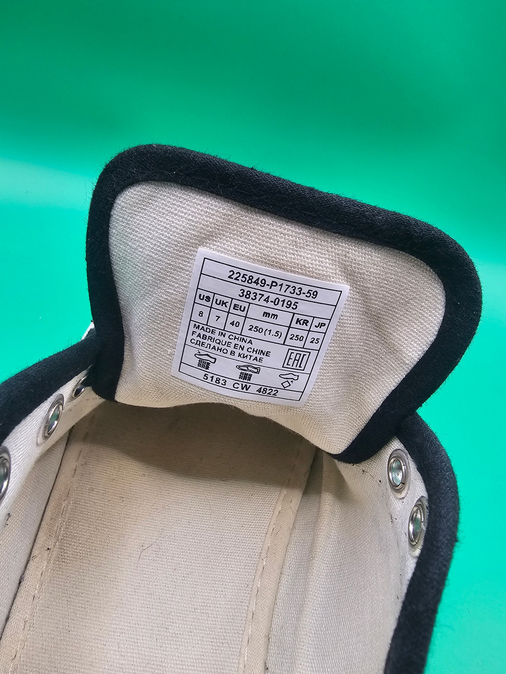 Levi's Men's Black Canvas Sneakers UK Sixe 7 White Sole image 5
