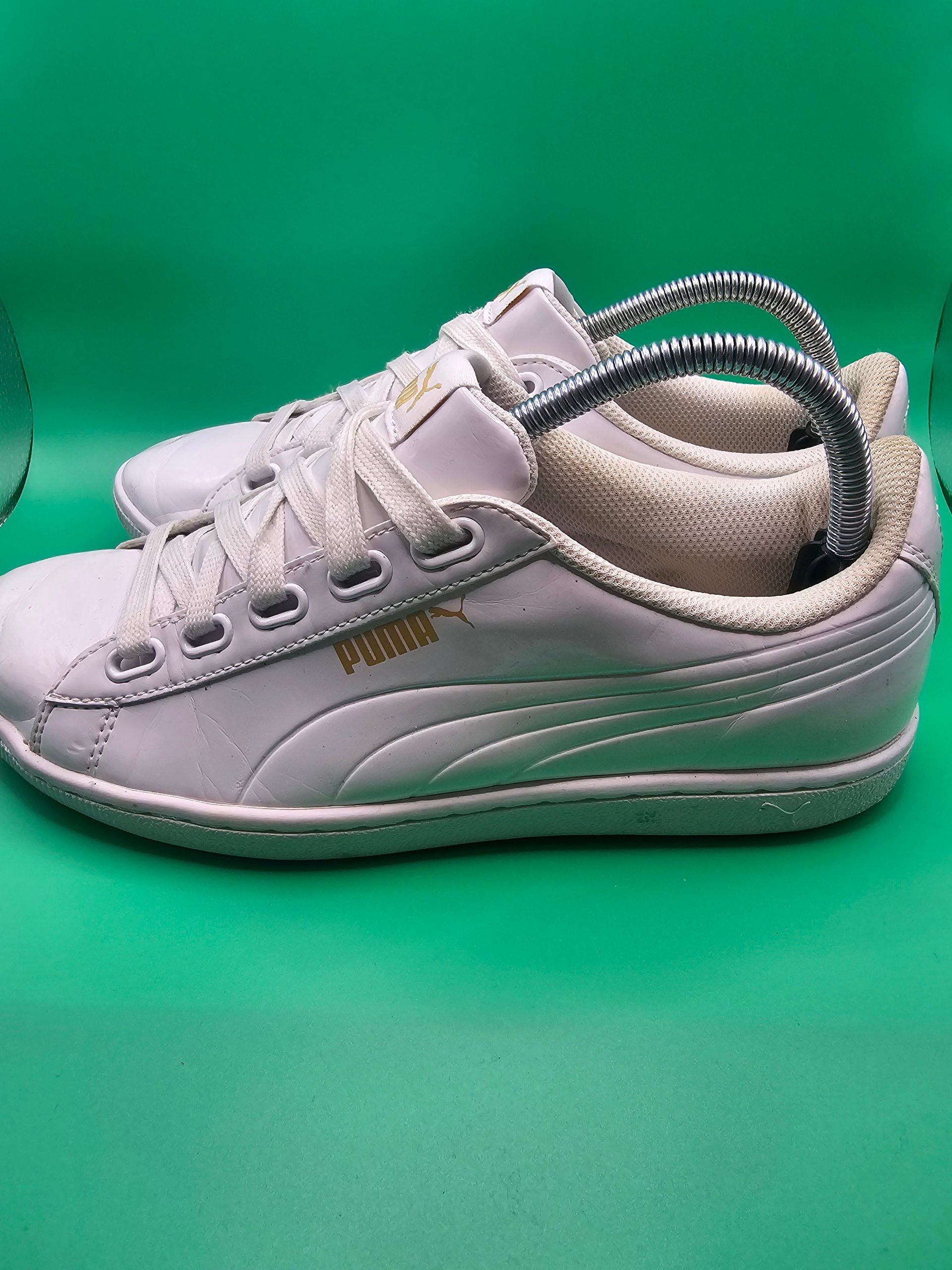 Puma White & Gold Casual Sneakers UK 7 Womens Ladies image 3