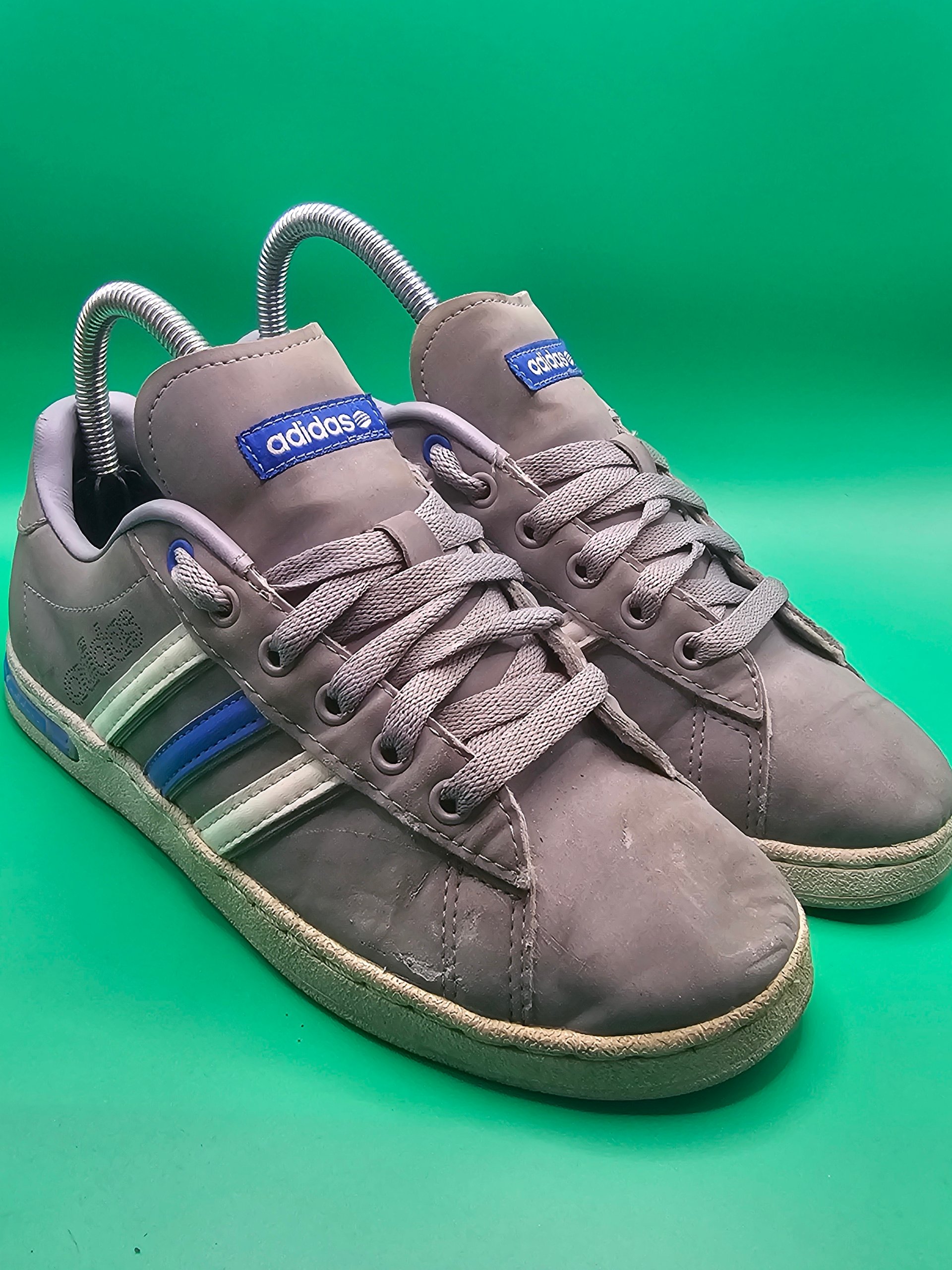 Adidas Grey & Blue Casual Sneakers Kids UK Size 3 Boys Originals