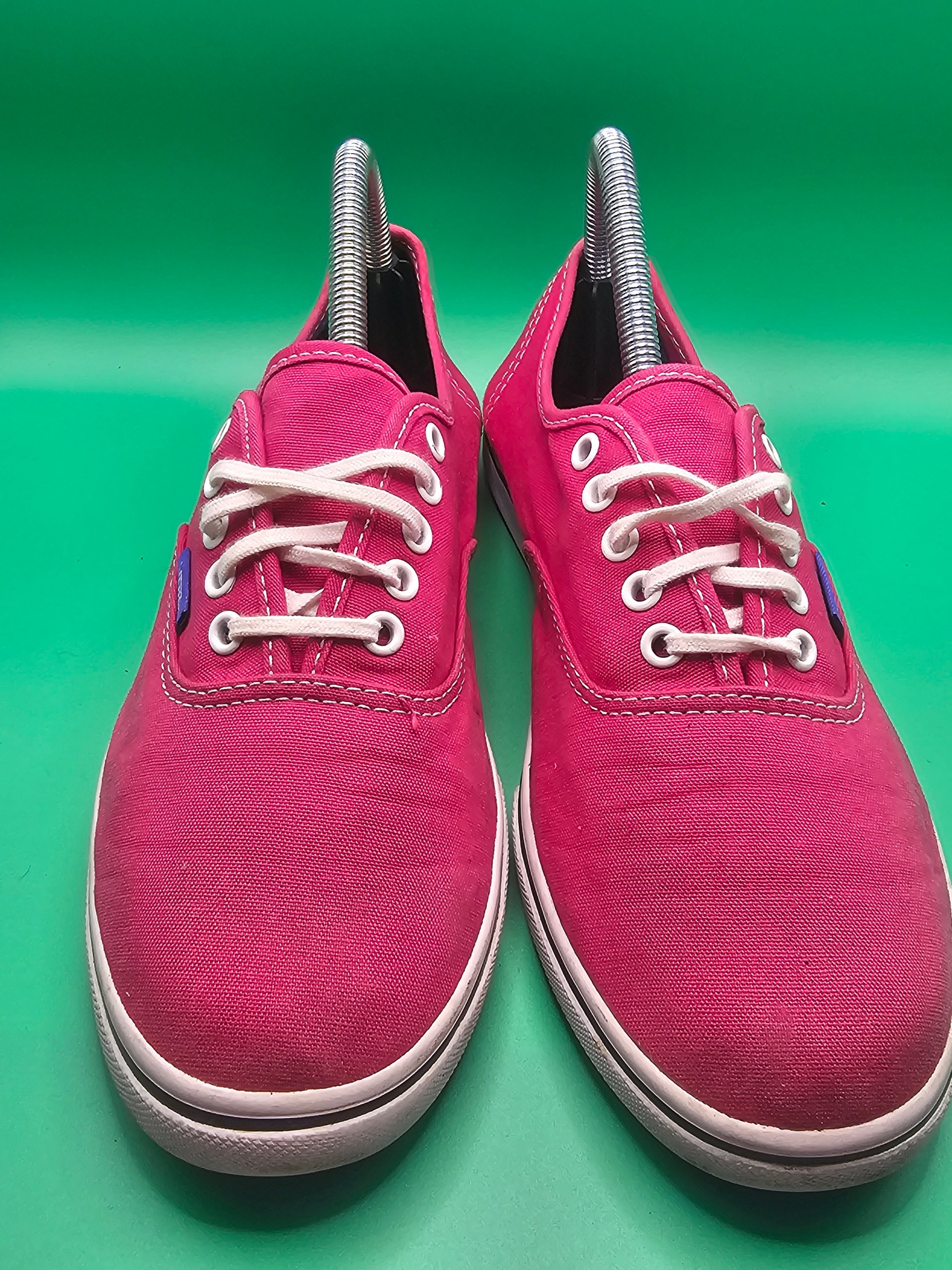 Vans Hot Pink & White Canvas Sneakers UK Size 6 Casual Skater image 2
