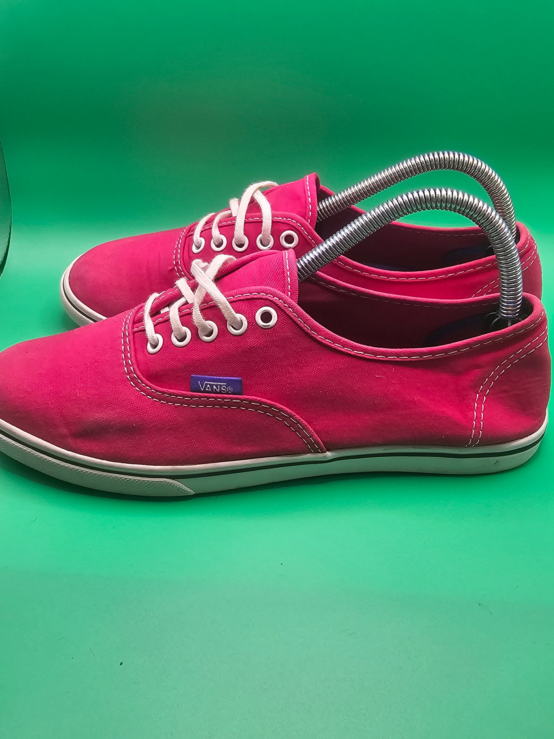 Vans Hot Pink & White Canvas Sneakers UK Size 6 Casual Skater image 3