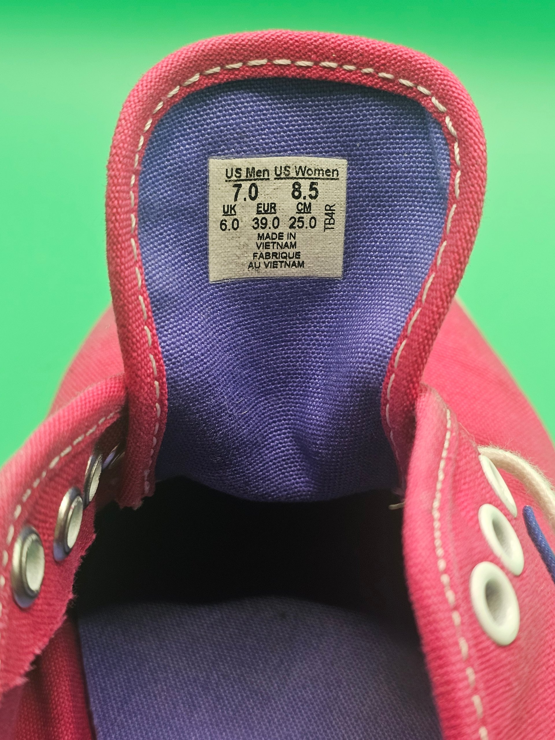Vans Hot Pink & White Canvas Sneakers UK Size 6 Casual Skater image 6