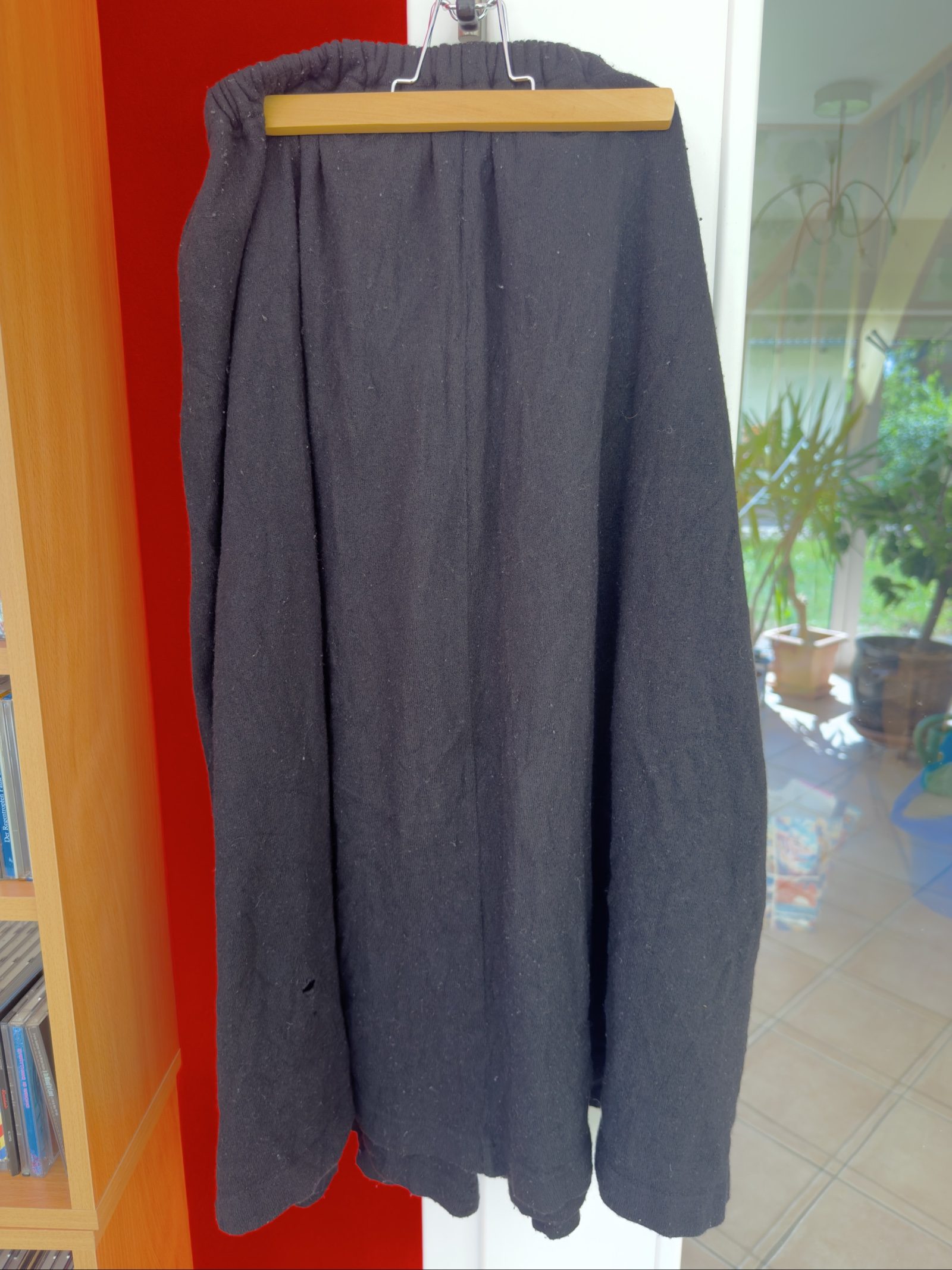Y's Black Wool & Nylon Long Skirt 2 Made in Japan image 2