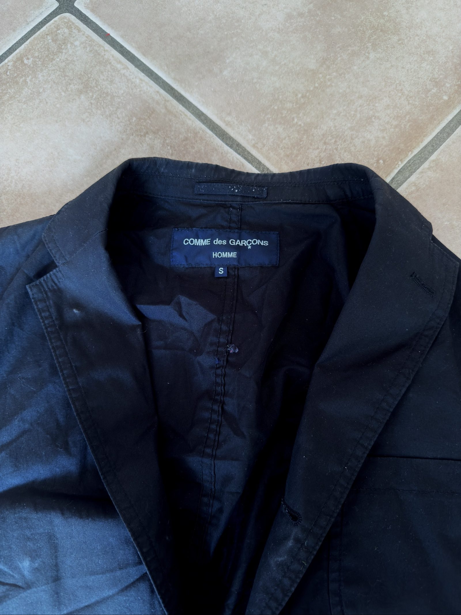 Comme des Garçons Homme Black Cotton Blazer Small image 2