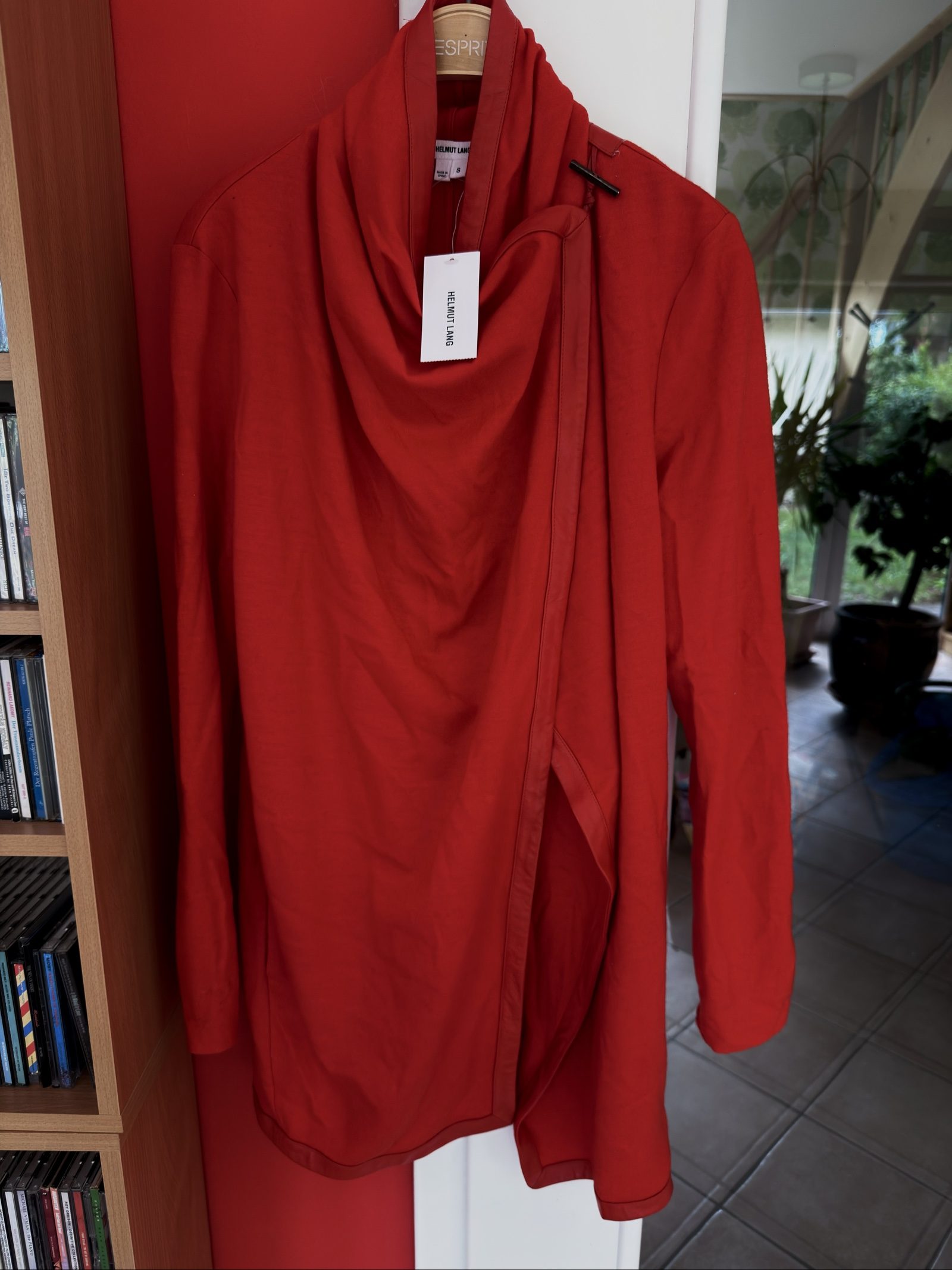 Helmut Lang Vein Red SNRWL Cardigan Small Sonar Wool Blend