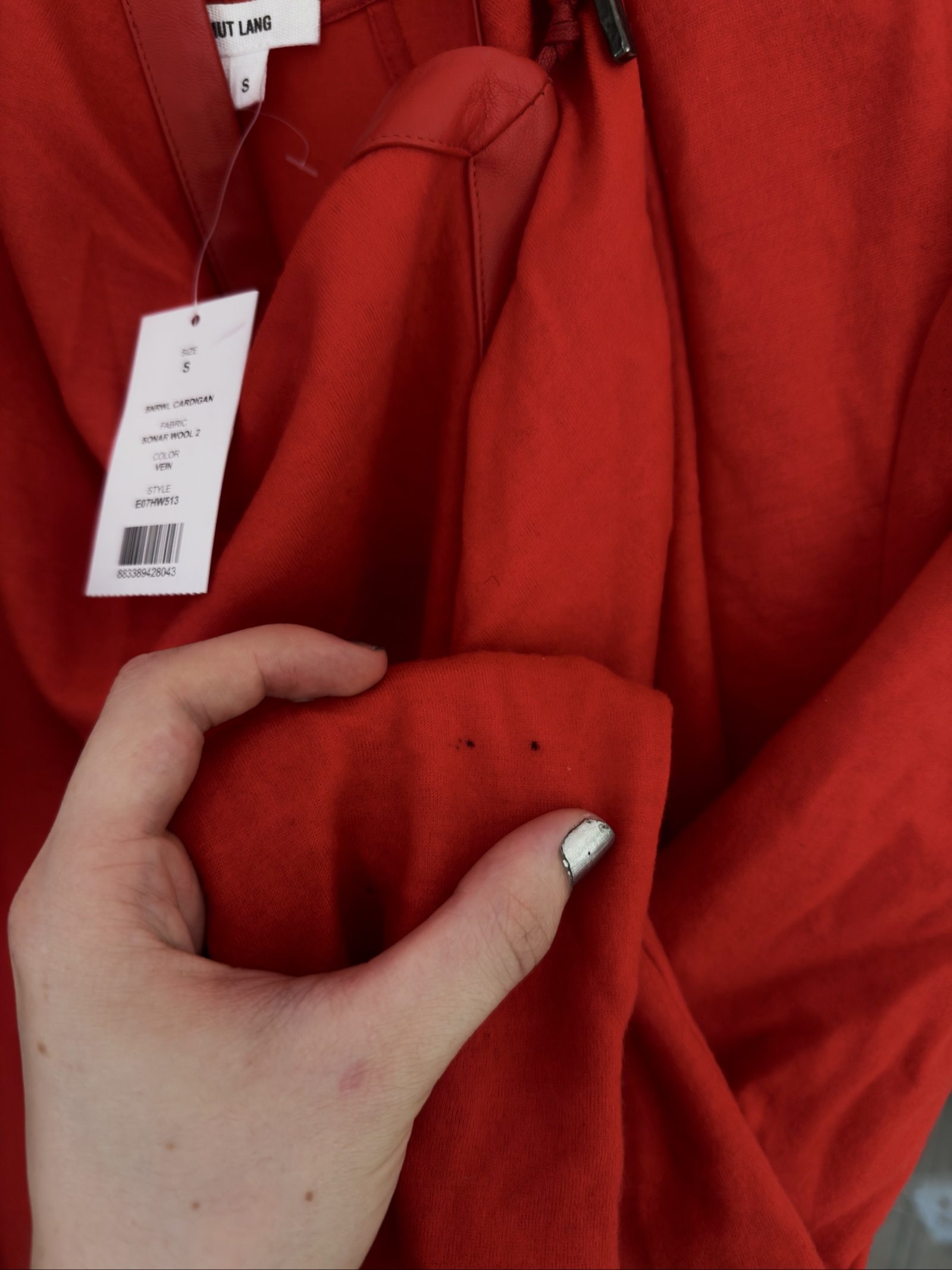 Helmut Lang Vein Red SNRWL Cardigan Small Sonar Wool Blend image 4
