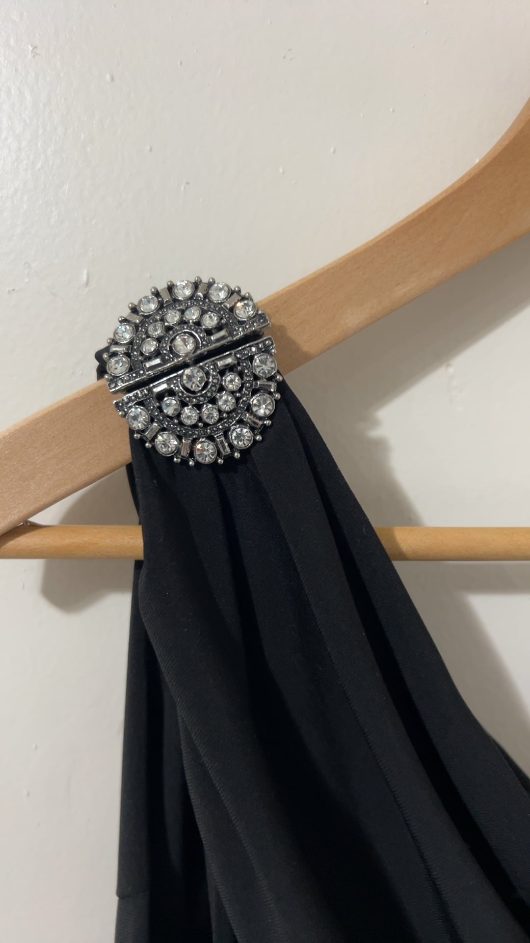 Lauren Ralph Lauren Black One-Shoulder Evening Dress 6P with Embellished Detail image 3