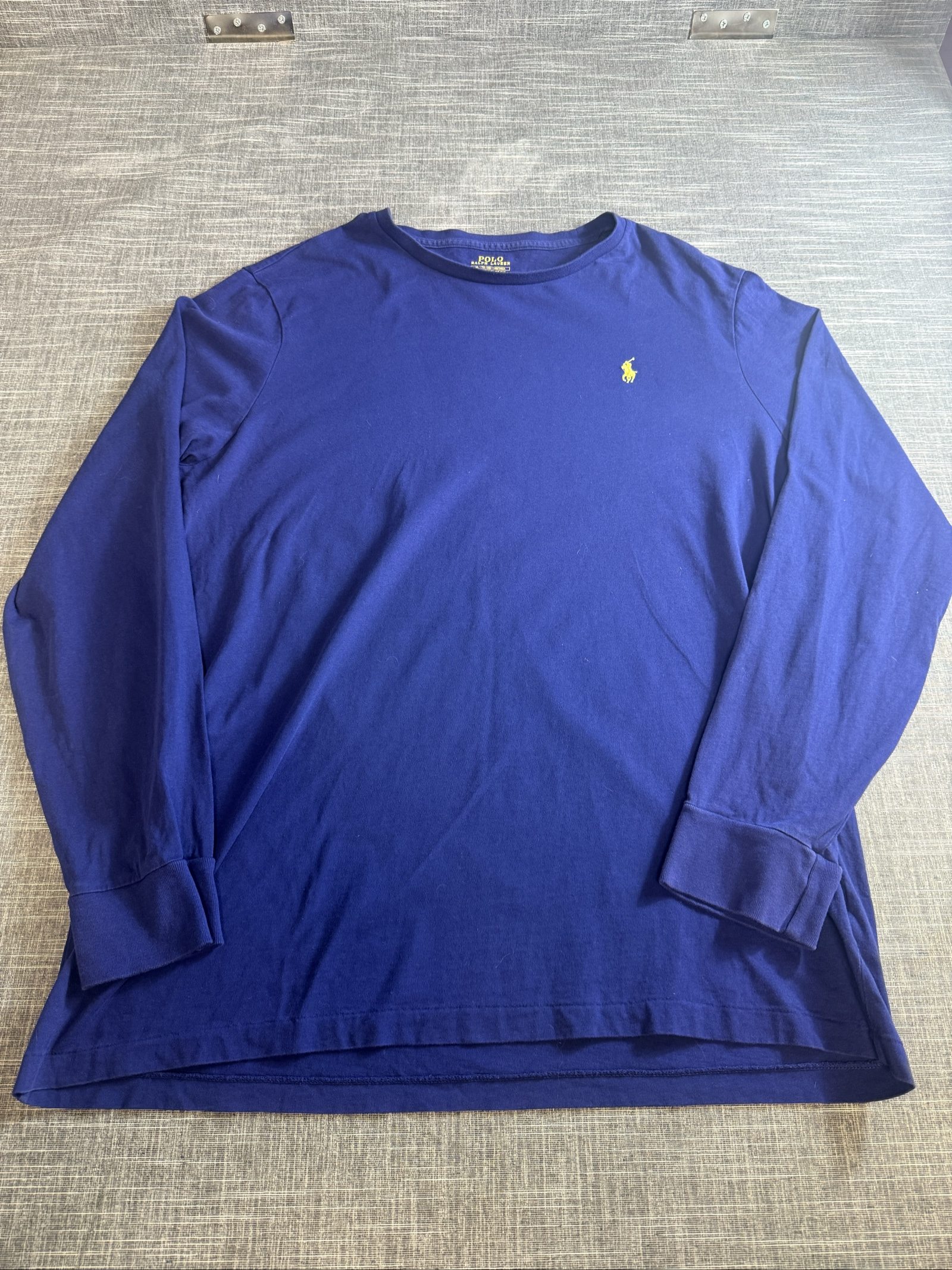 Polo Ralph Lauren Men’s Custom Slim Fit Long Sleeve T-Shirt XL Navy Blue Cotton