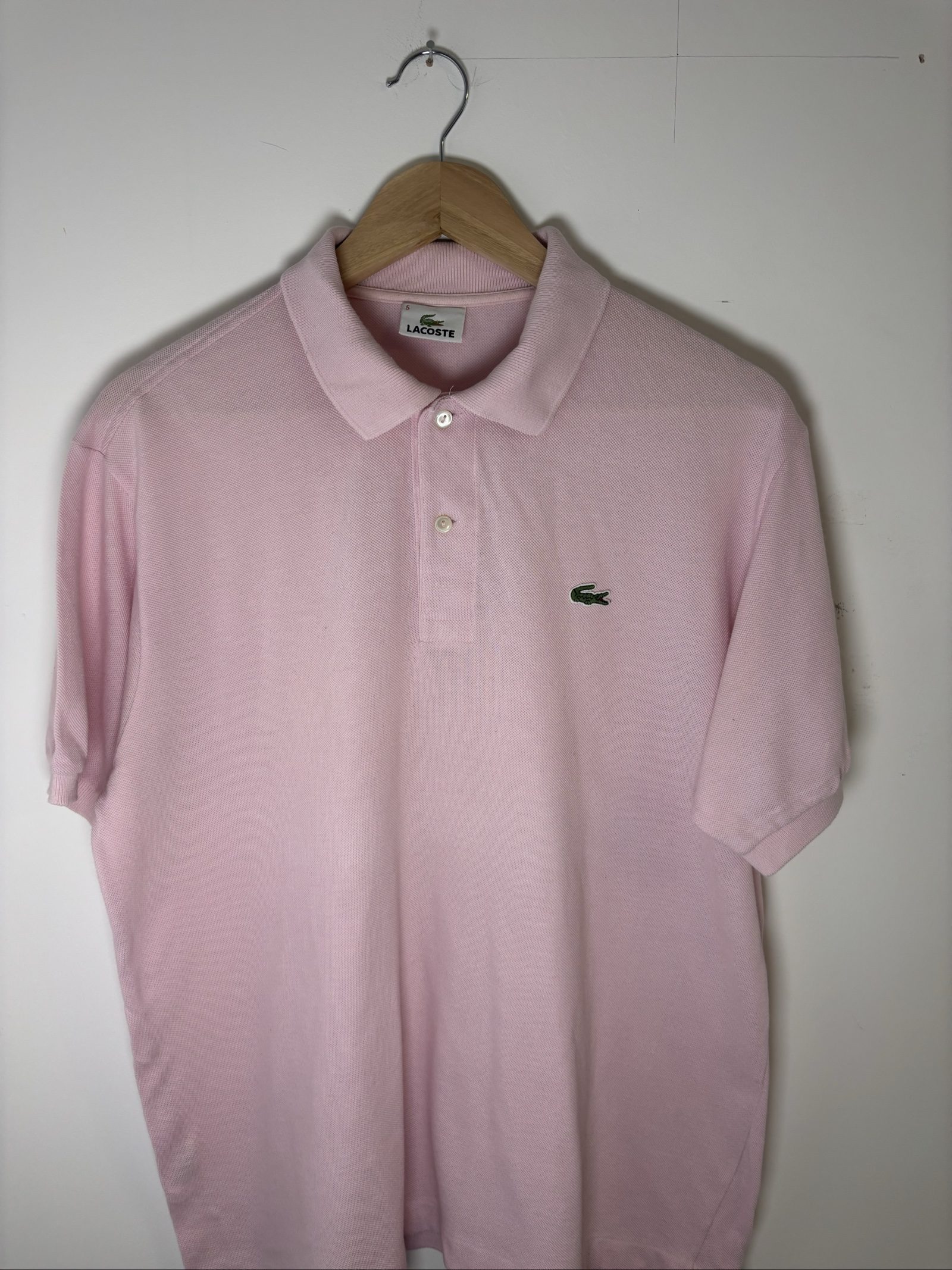 Lacoste Men's Pink Cotton Polo Shirt Size 5 Chest 40 in