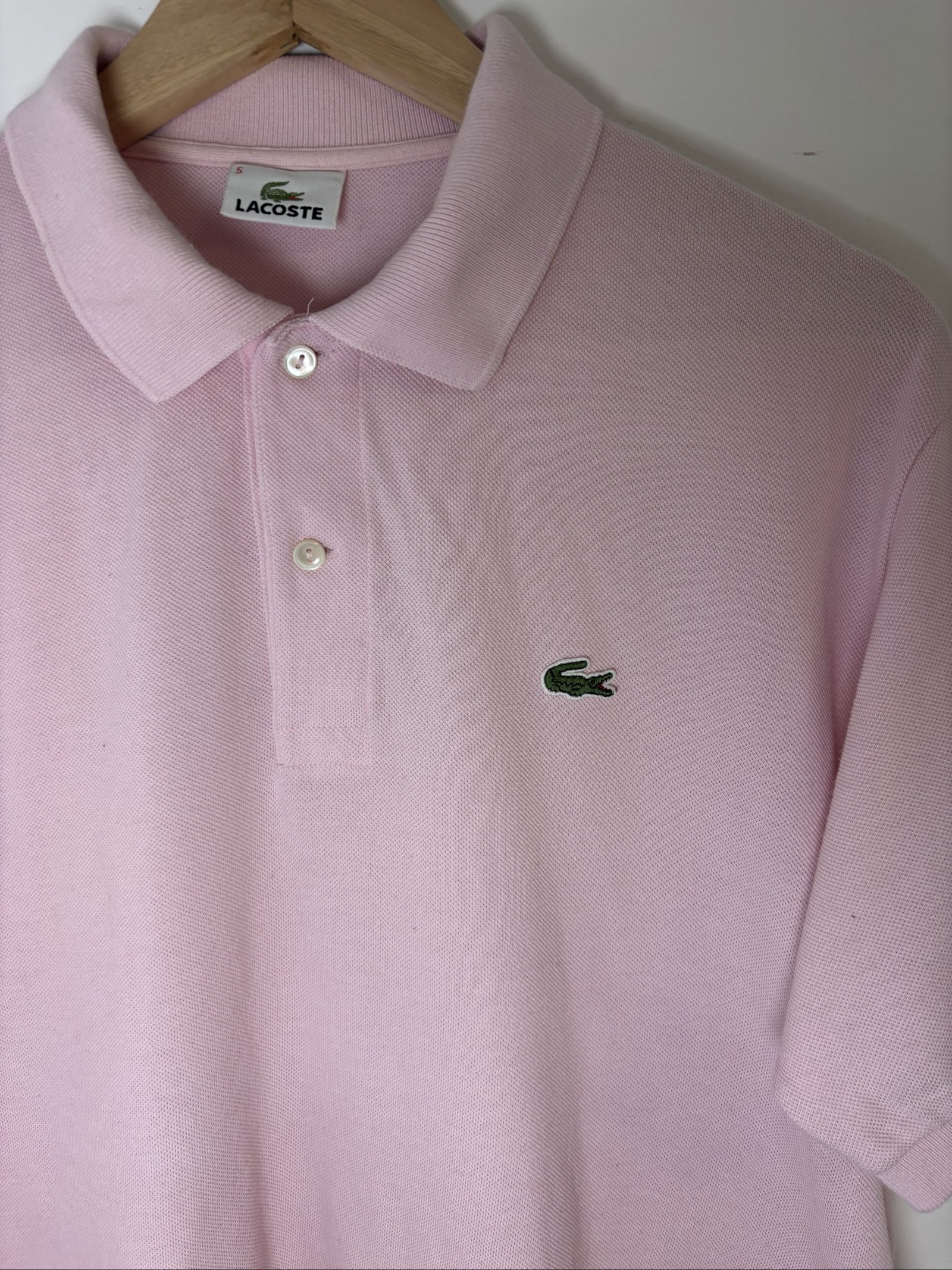 Lacoste Men's Pink Cotton Polo Shirt Size 5 Chest 40 in image 2
