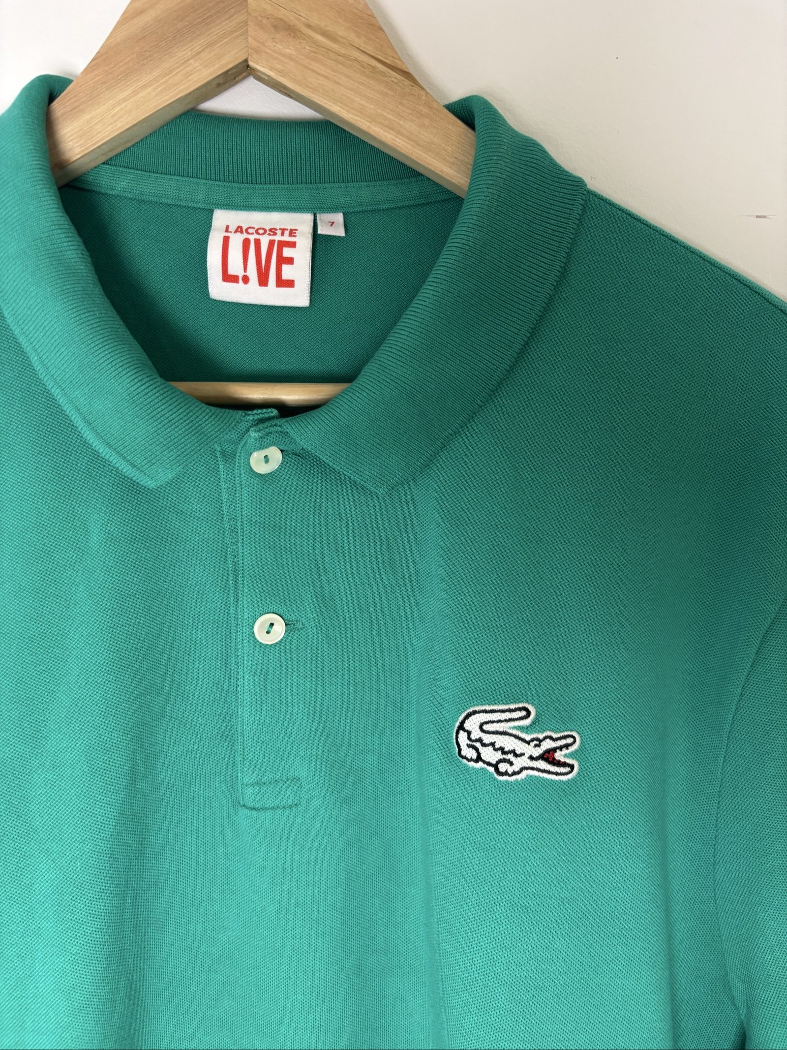 Lacoste Live Green Croc Logo Men's Polo Shirt Size 7