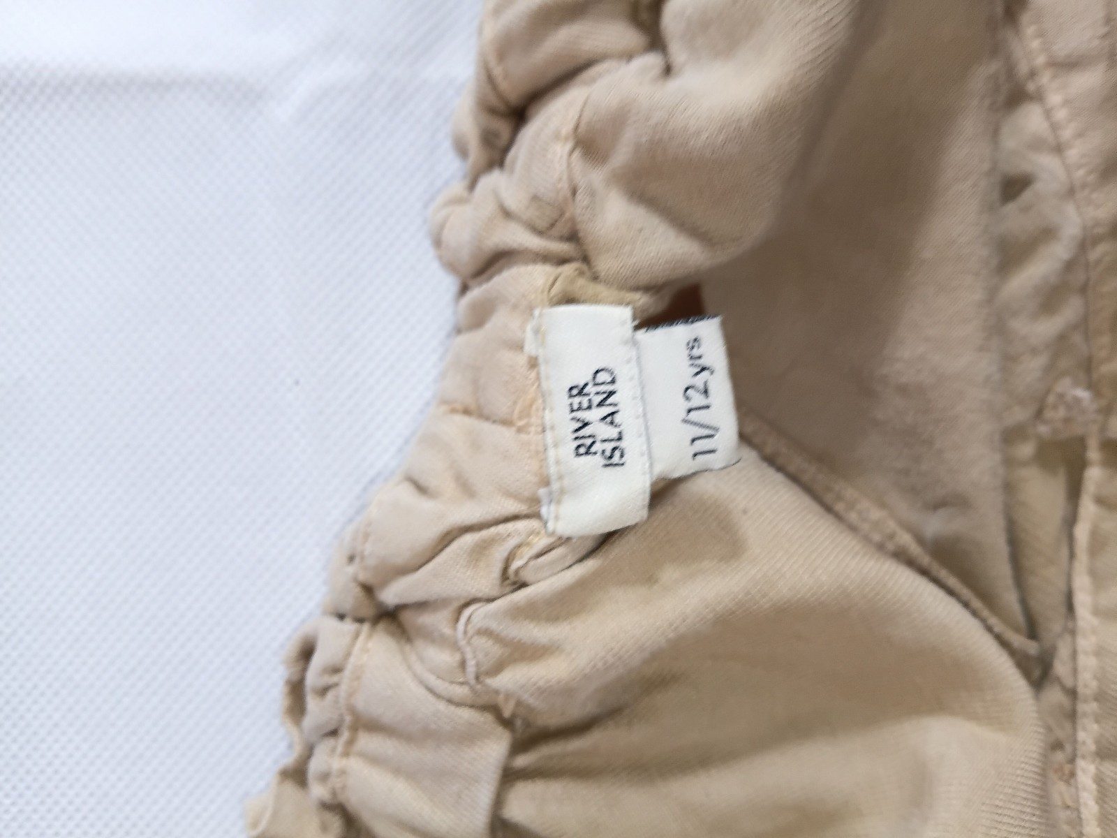 River Island Beige Paperbag Waist Shorts 11-12 Years Cotton image 5