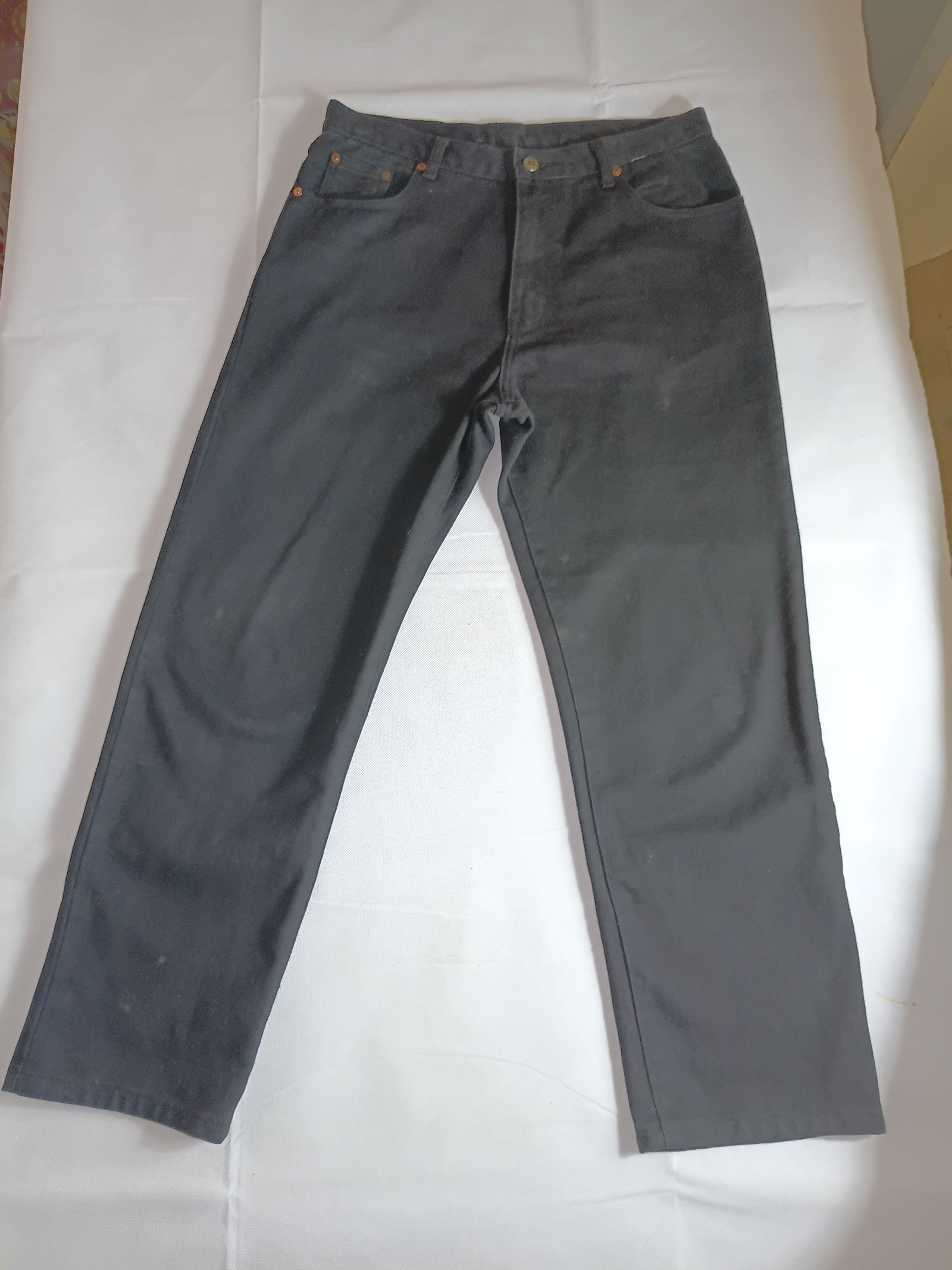 Profile Black Straight Leg Jeans 36 Waist 34 Leg Cotton