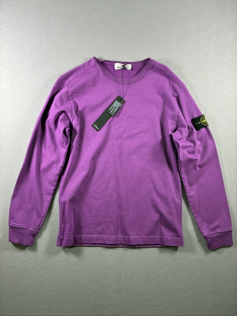 Stone Island Purple Logo Patch Crewneck Sweatshirt Small