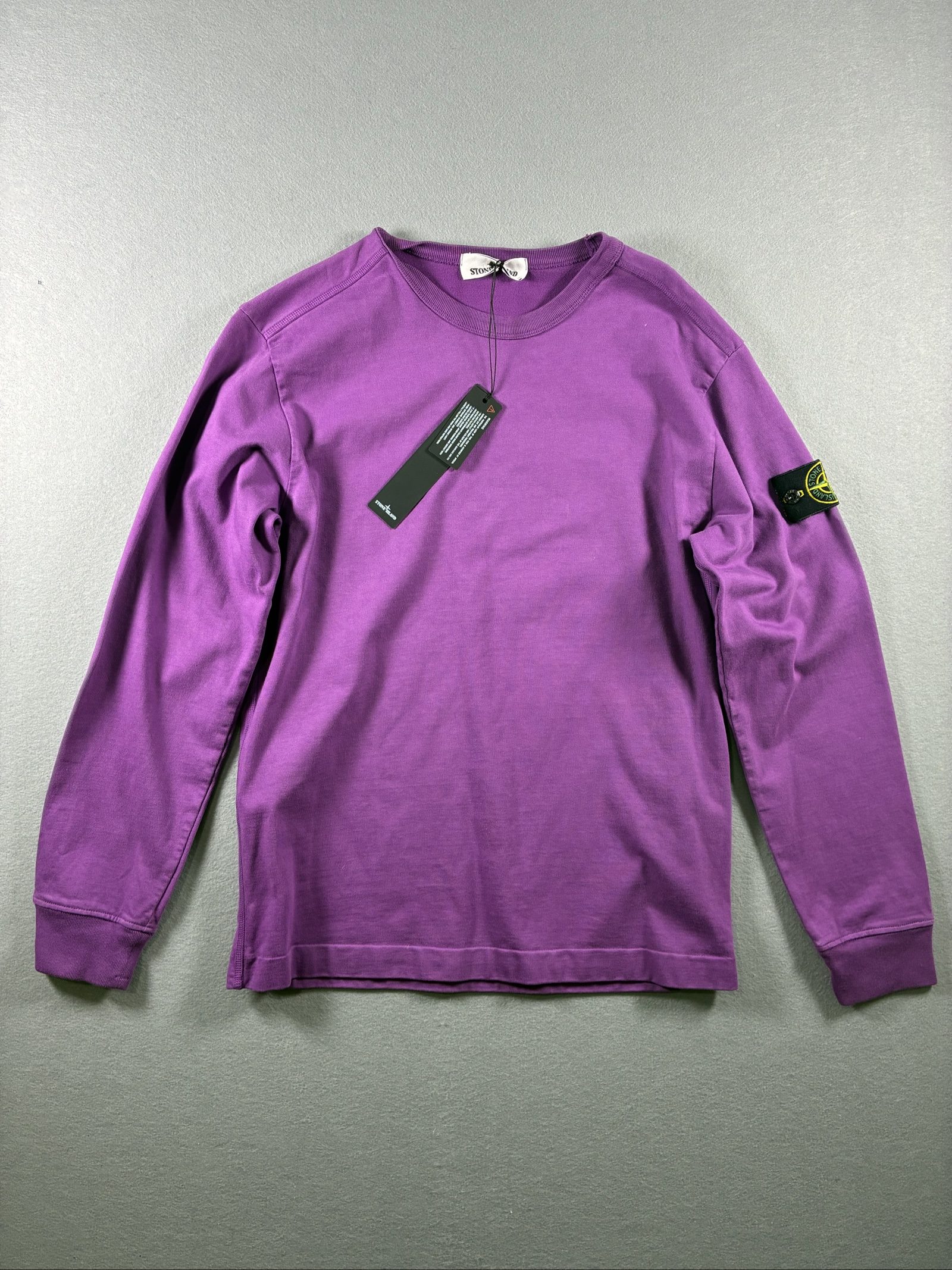 Stone Island Purple Logo Patch Crewneck Sweatshirt Small