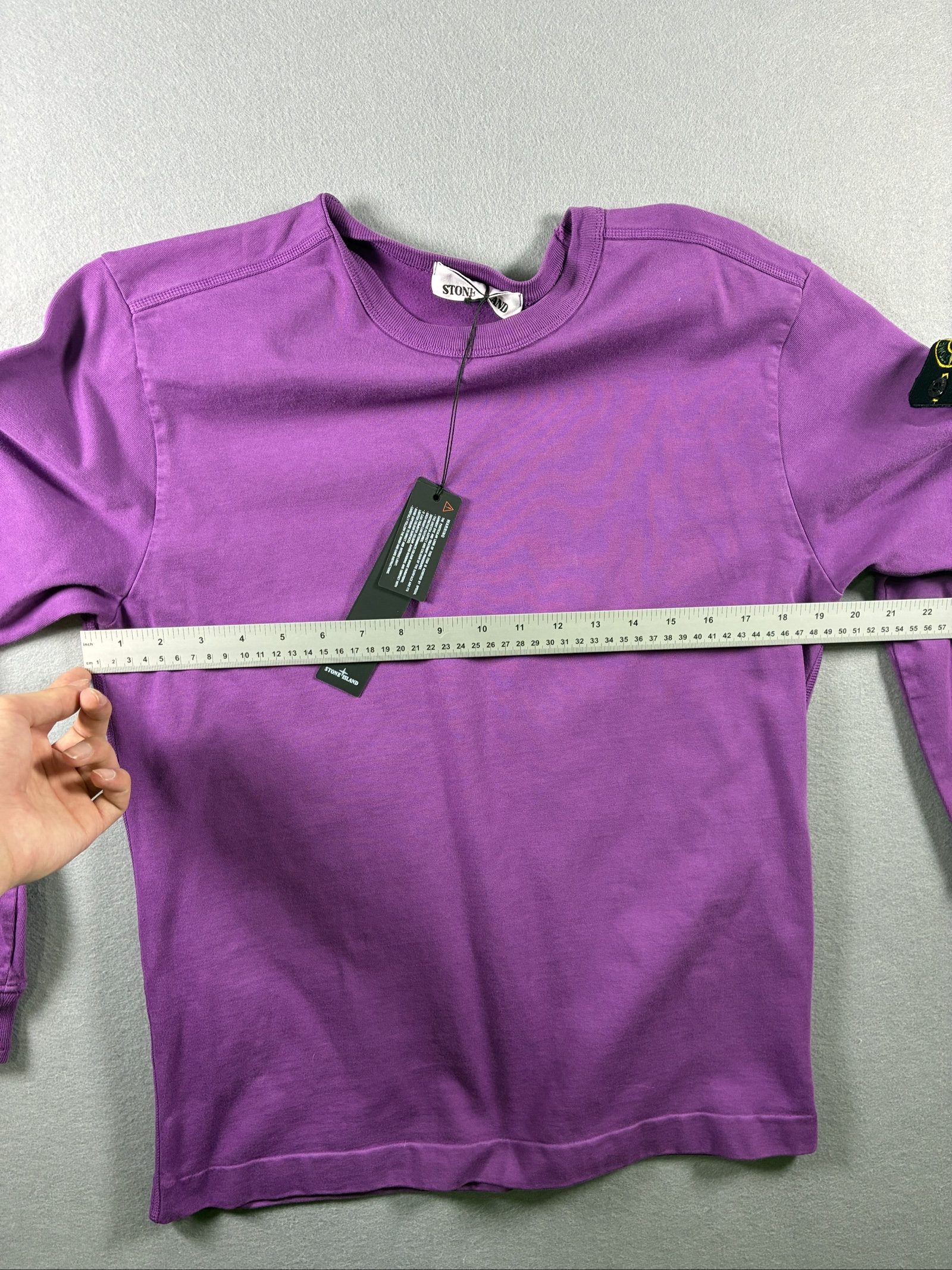 Stone Island Purple Logo Patch Crewneck Sweatshirt Small image 6
