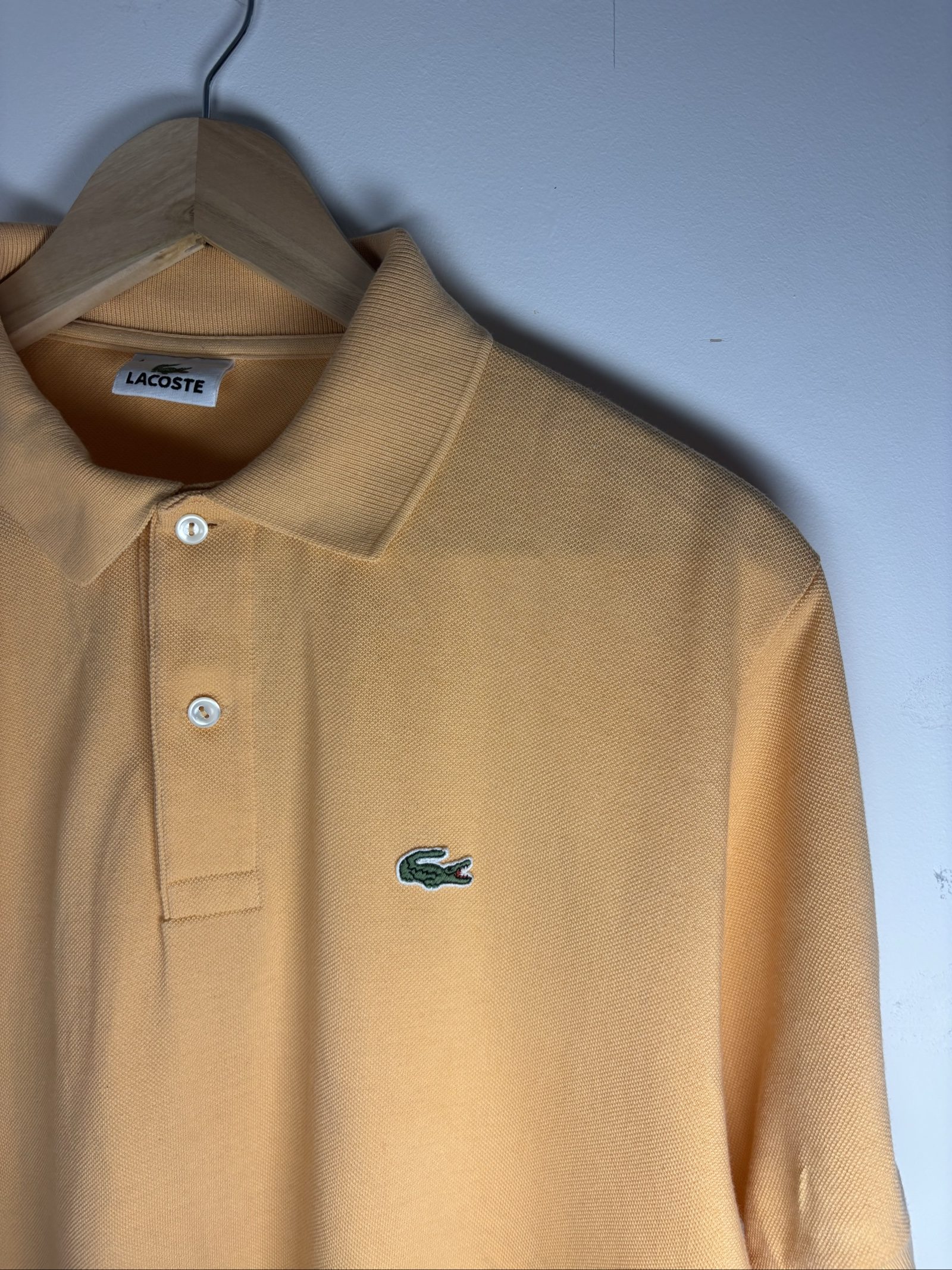 Lacoste Men's Peach Cotton Polo Shirt Size 4 Chest 40 in (102 cm) Length 28 in (71 cm) image 2