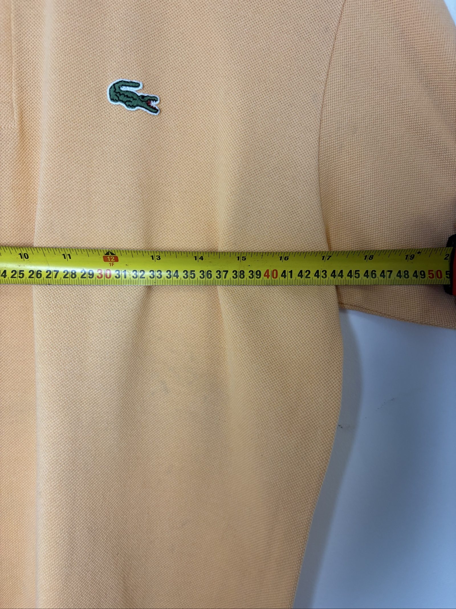 Lacoste Men's Peach Cotton Polo Shirt Size 4 Chest 40 in (102 cm) Length 28 in (71 cm) image 4