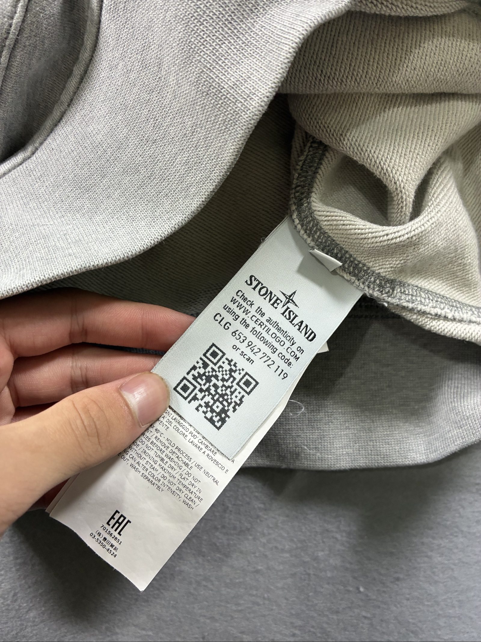 Stone Island Men's Grey Cotton Hoodie Medium image 4