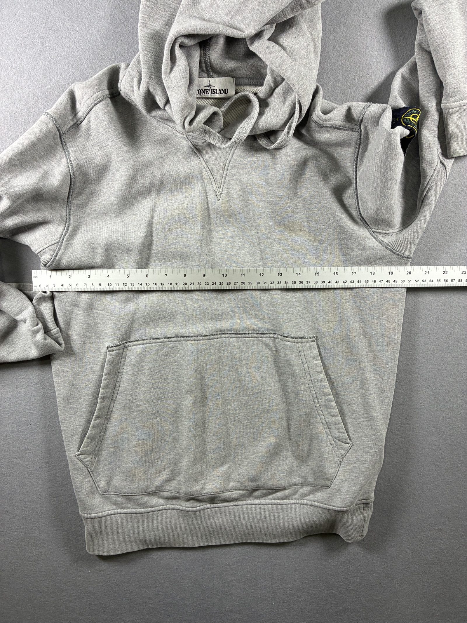 Stone Island Men's Grey Cotton Hoodie Medium image 9