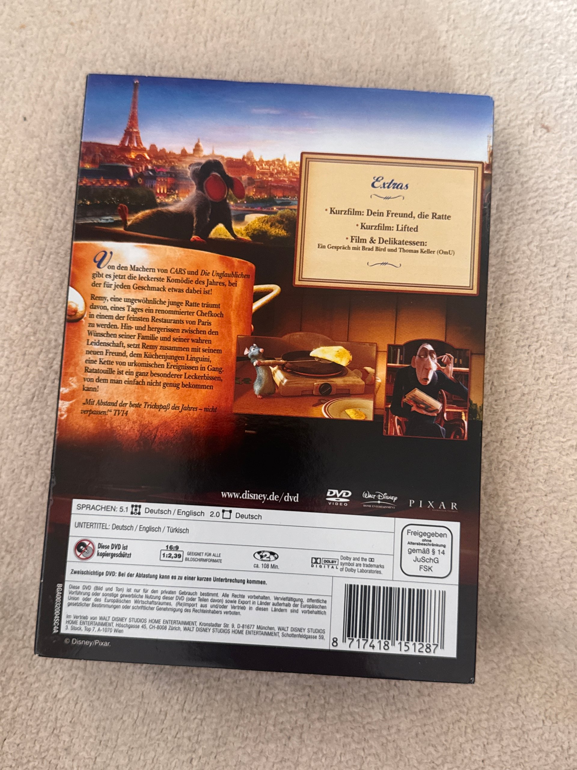 Disney Pixar Ratatouille DVD German Edition image 2