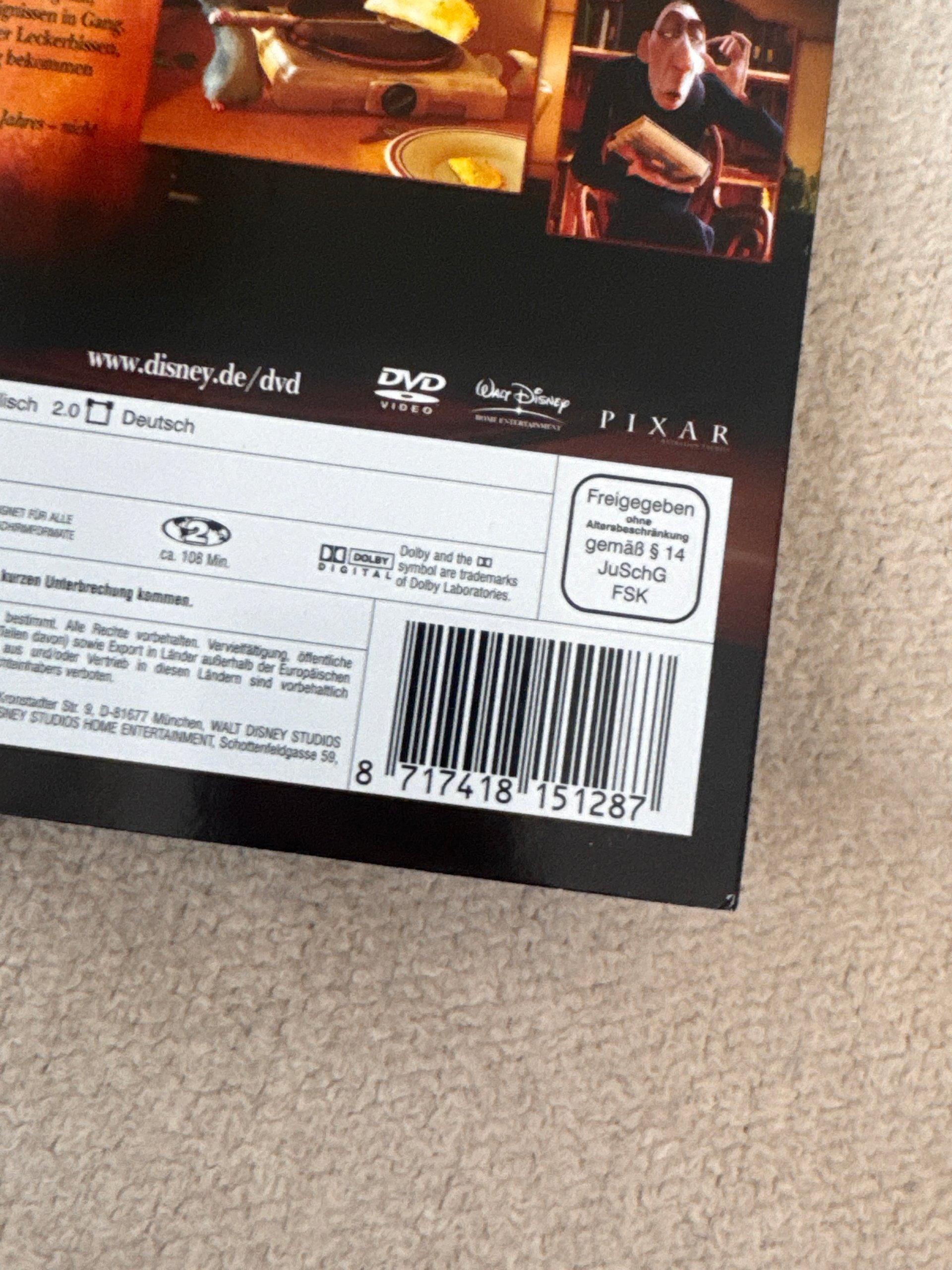 Disney Pixar Ratatouille DVD German Edition image 3